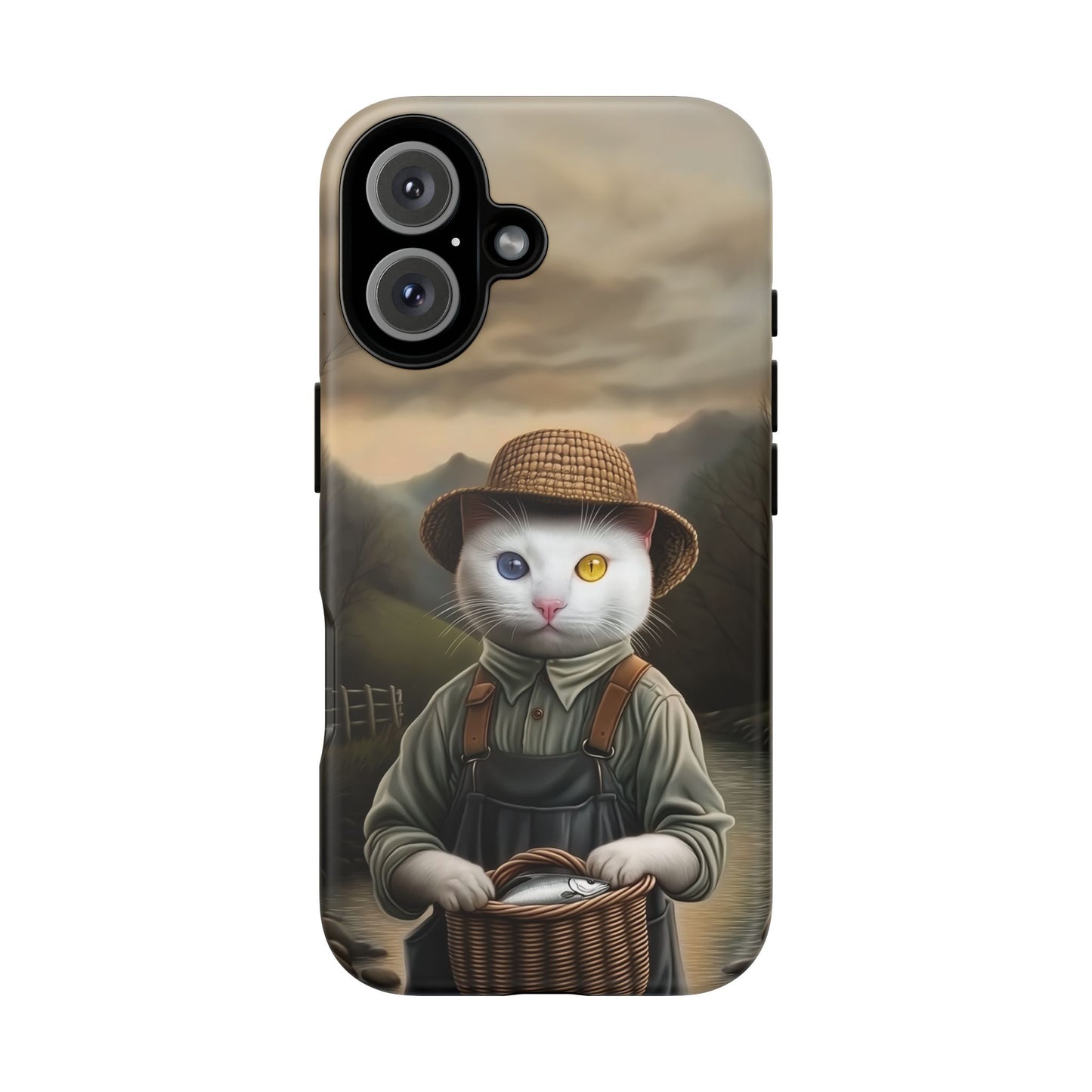 Custom Cat Portraiture Phone Case Vintage Character
