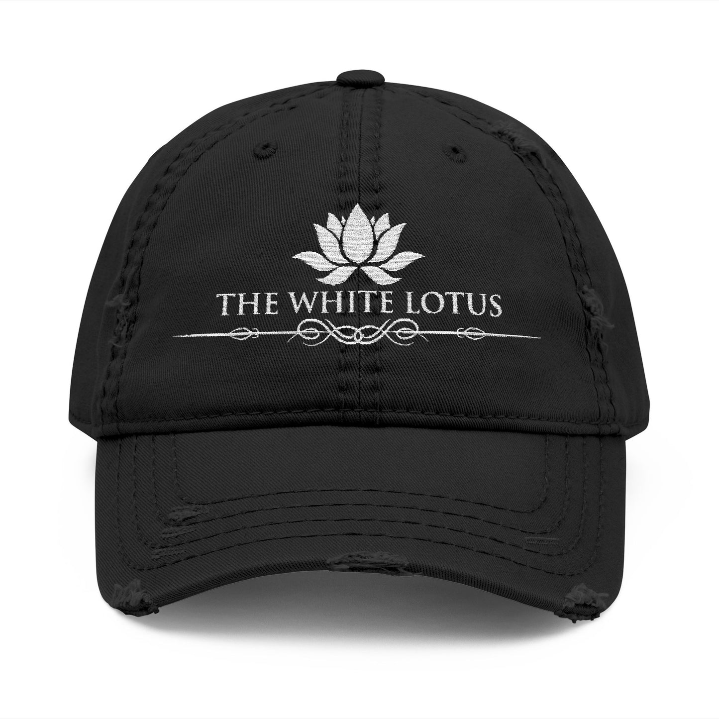 Embroidered Baseball Cap The White Lotus Distressed Beach Resort Apparel