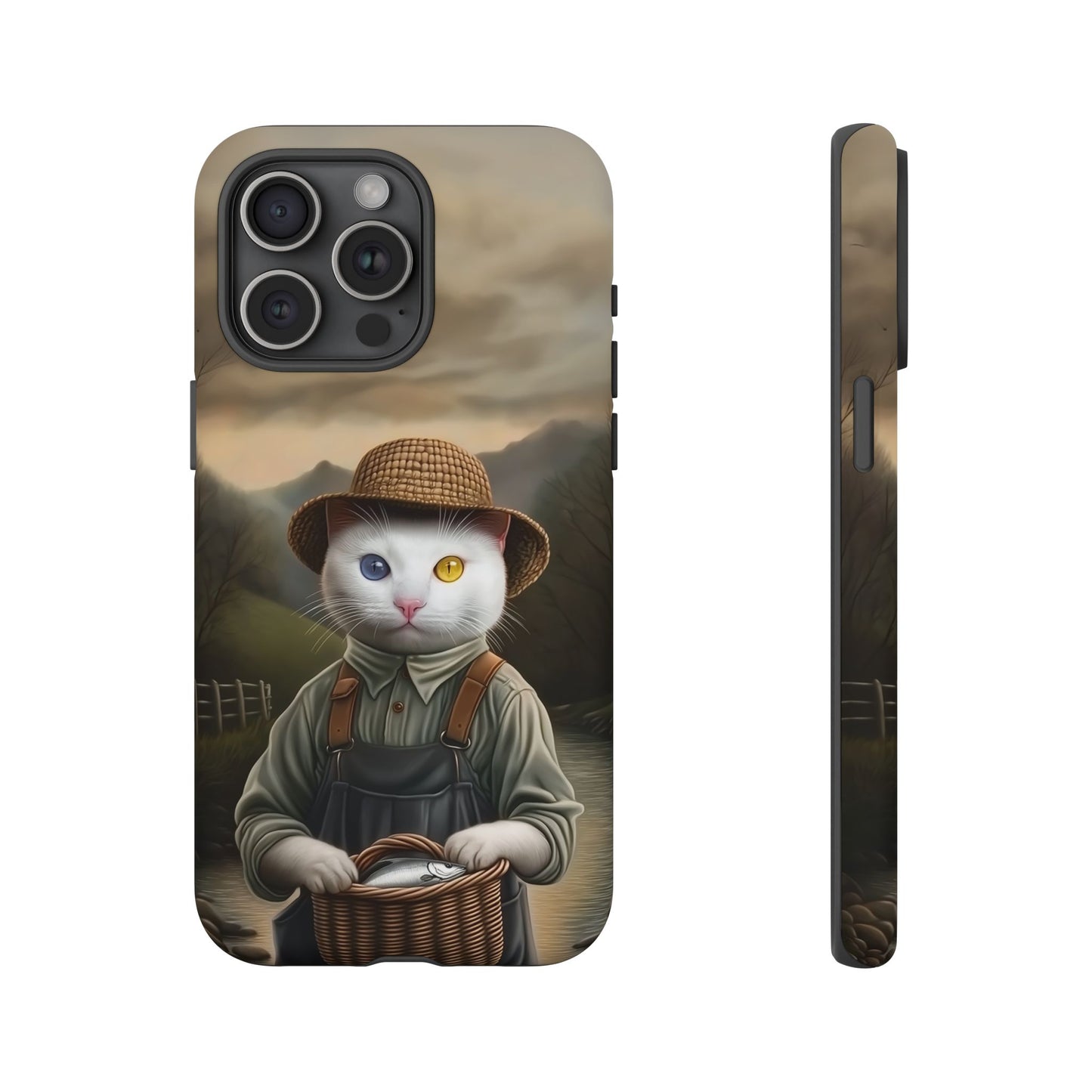Custom Cat Portraiture Phone Case Vintage Character