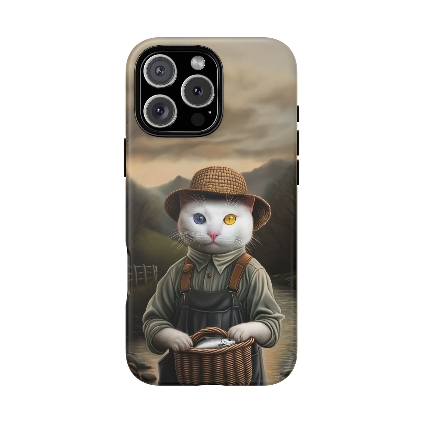 Custom Cat Portraiture Phone Case Vintage Character