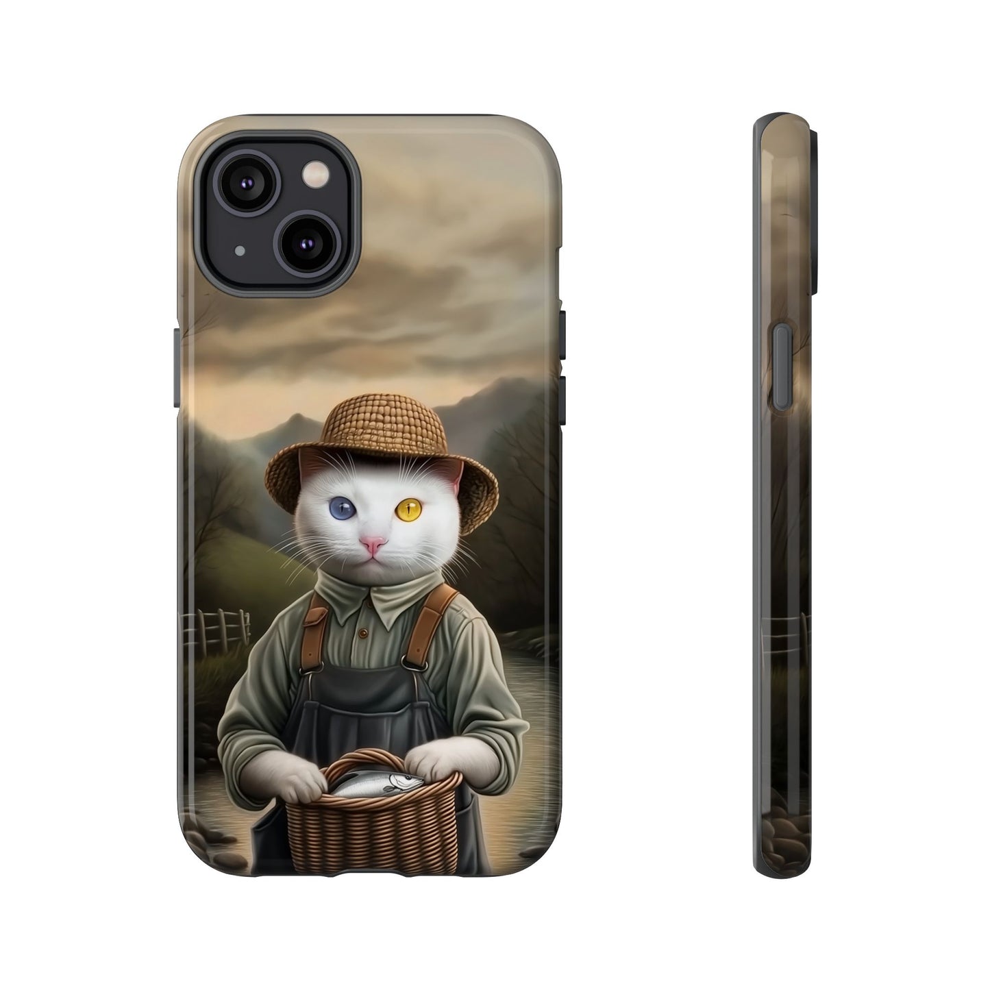 Custom Cat Portraiture Phone Case Vintage Character