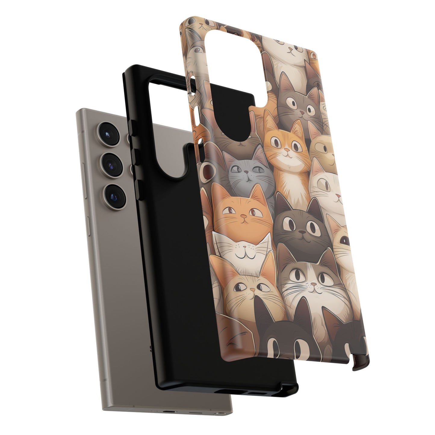 Feline Harmony - A Tapestry of Cats - Phone Case