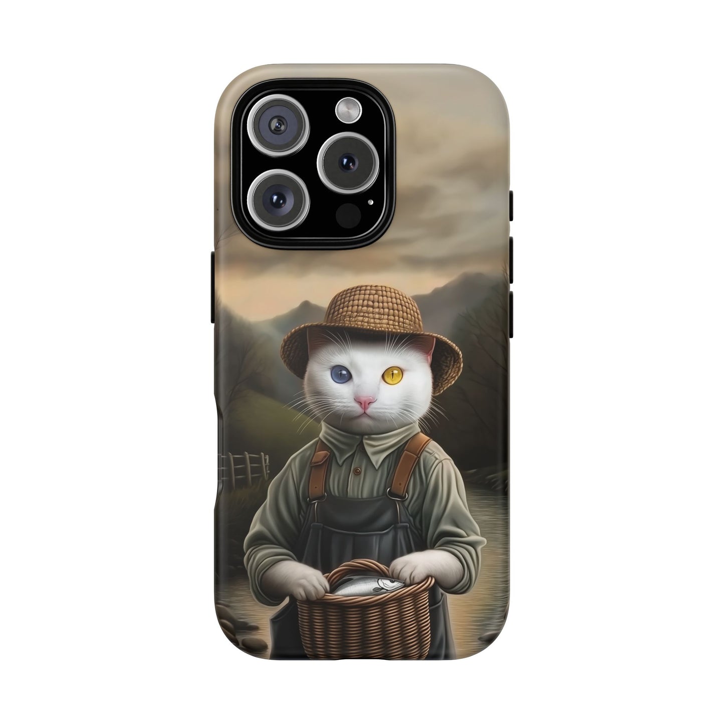 Custom Cat Portraiture Phone Case Vintage Character