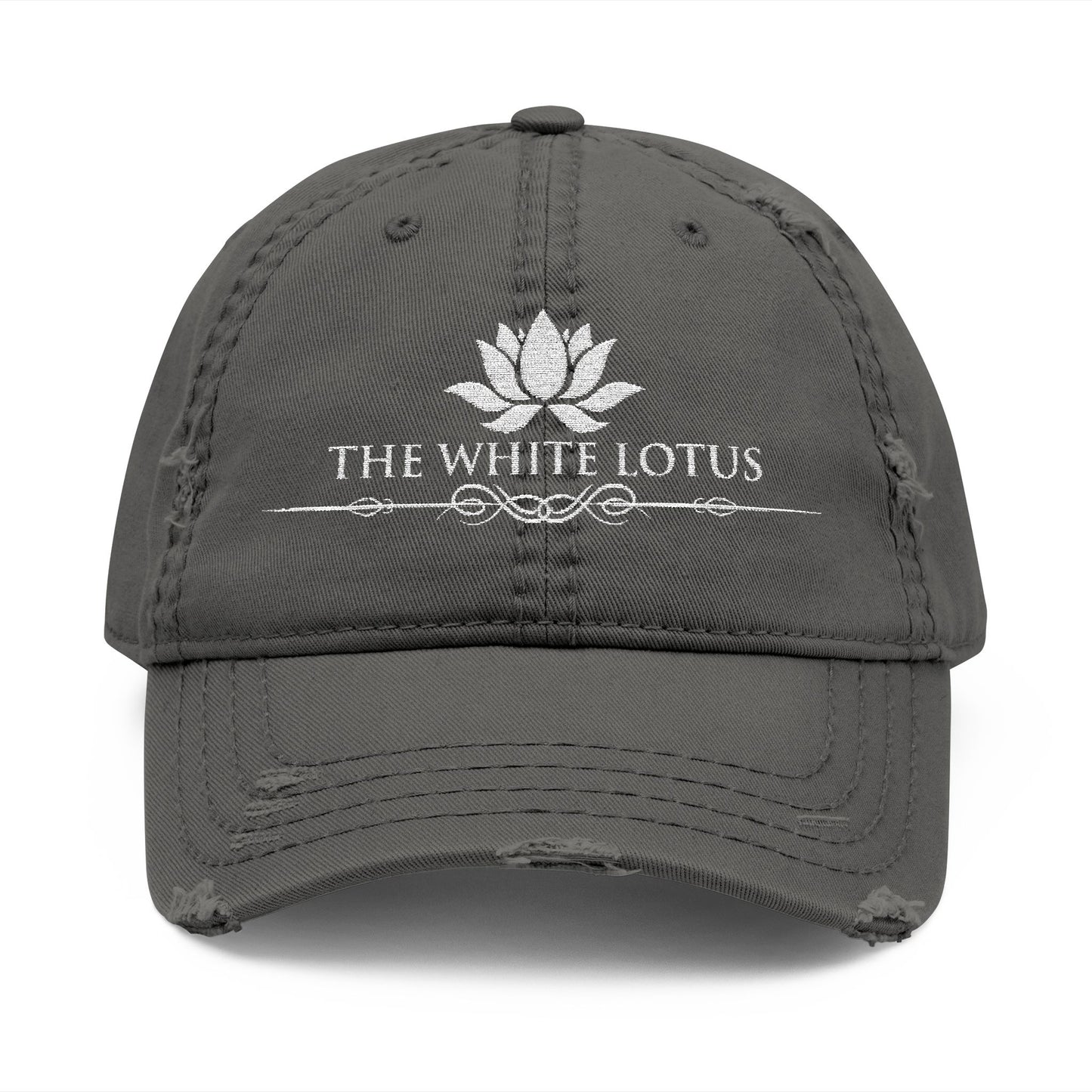Embroidered Baseball Cap The White Lotus Distressed Beach Resort Apparel
