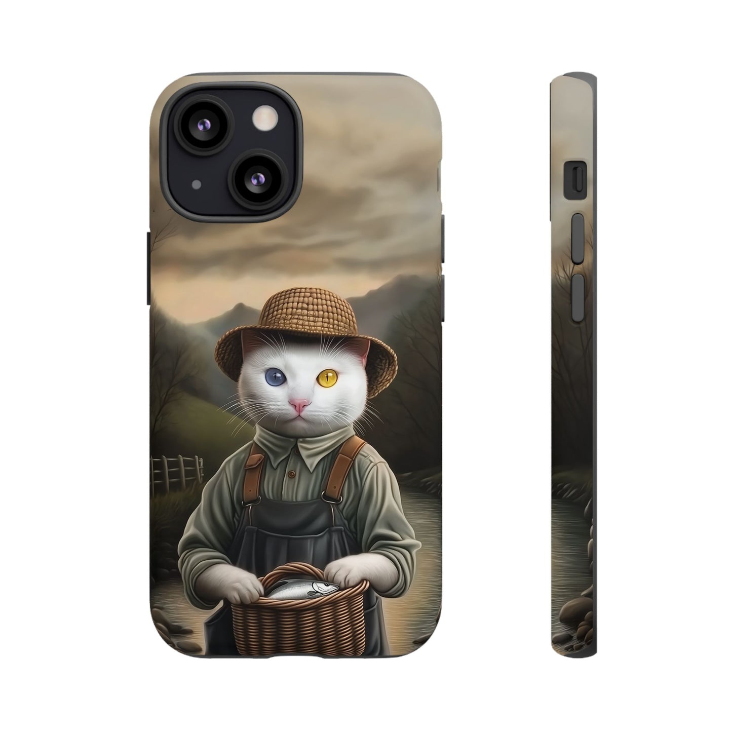 Custom Cat Portraiture Phone Case Vintage Character