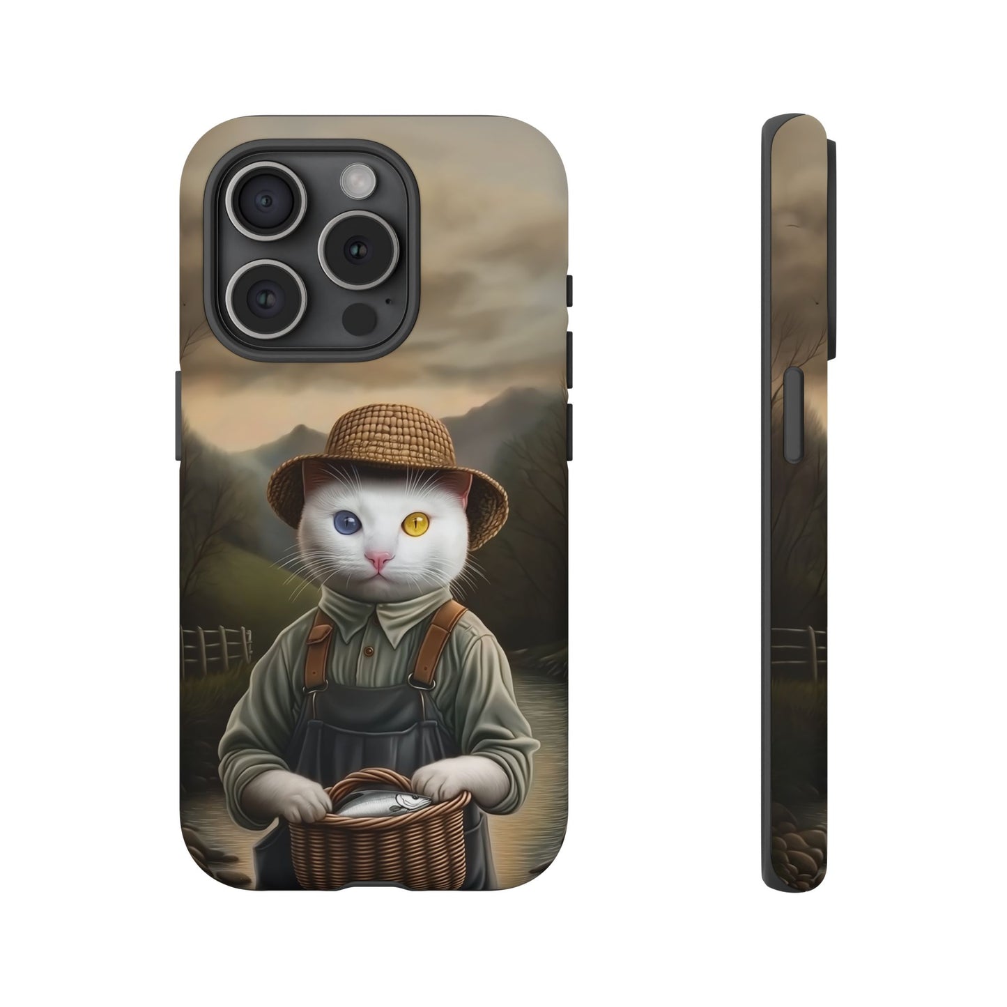 Custom Cat Portraiture Phone Case Vintage Character