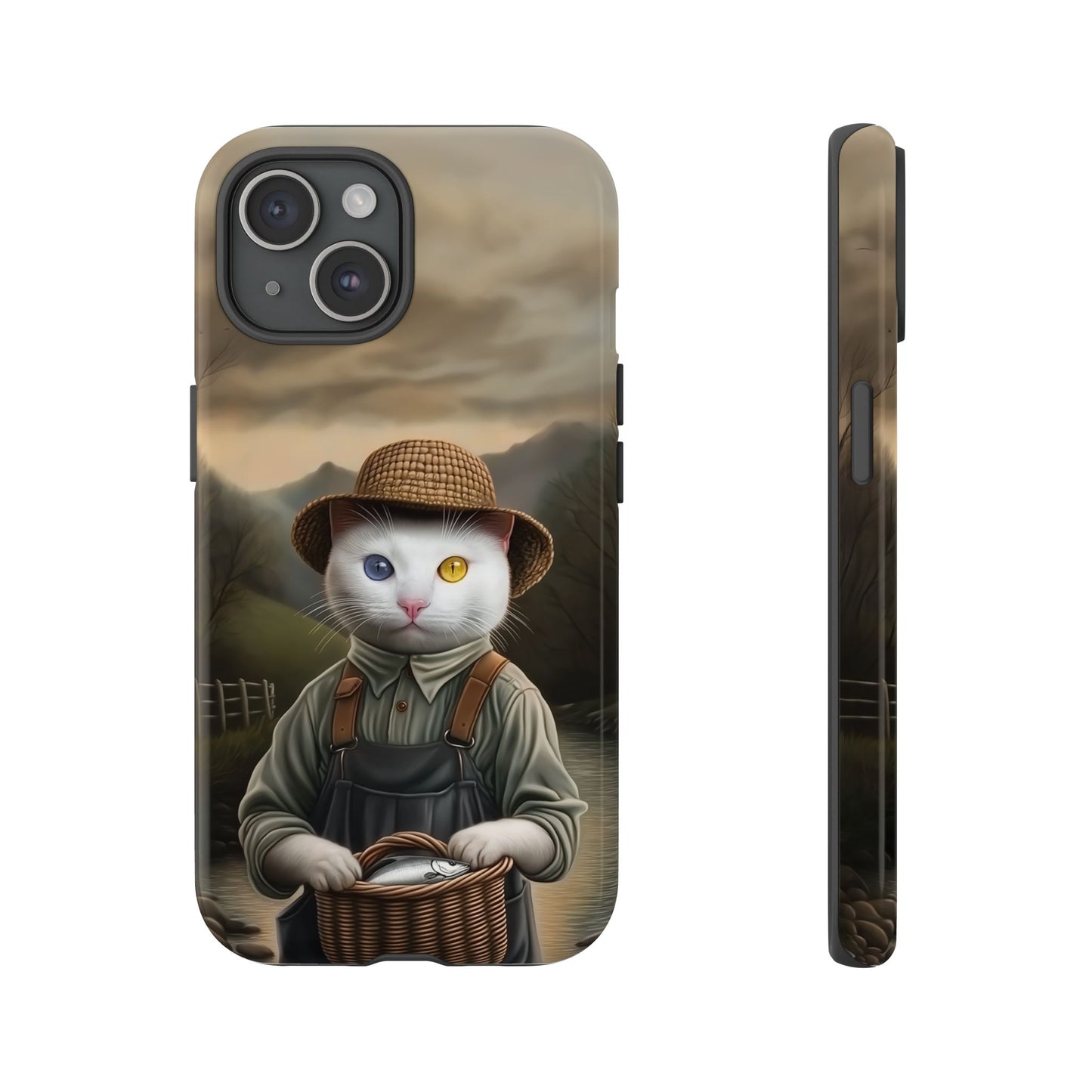 Custom Cat Portraiture Phone Case Vintage Character