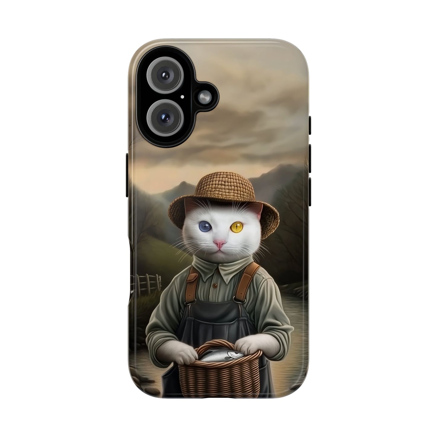 Custom Cat Portraiture Phone Case Vintage Character