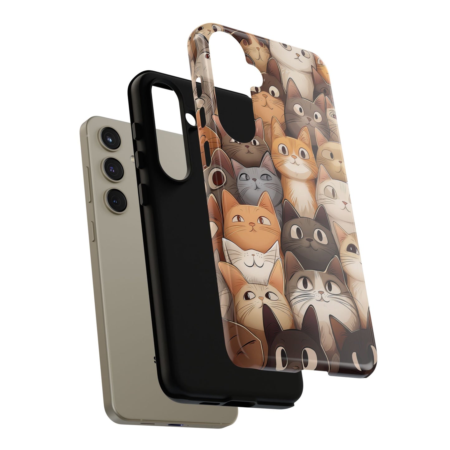 Feline Harmony - A Tapestry of Cats - Phone Case