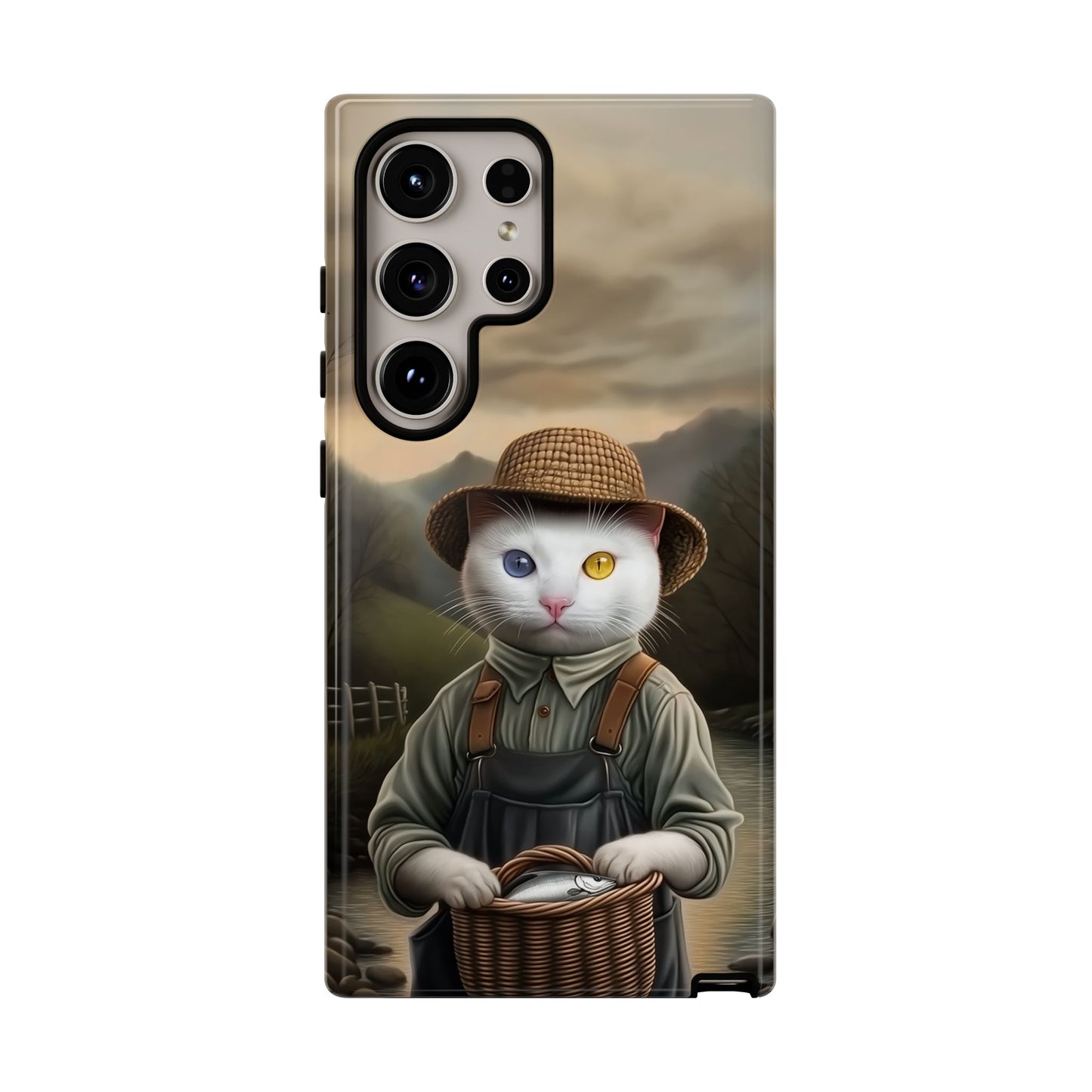 Custom Cat Portraiture Phone Case Vintage Character