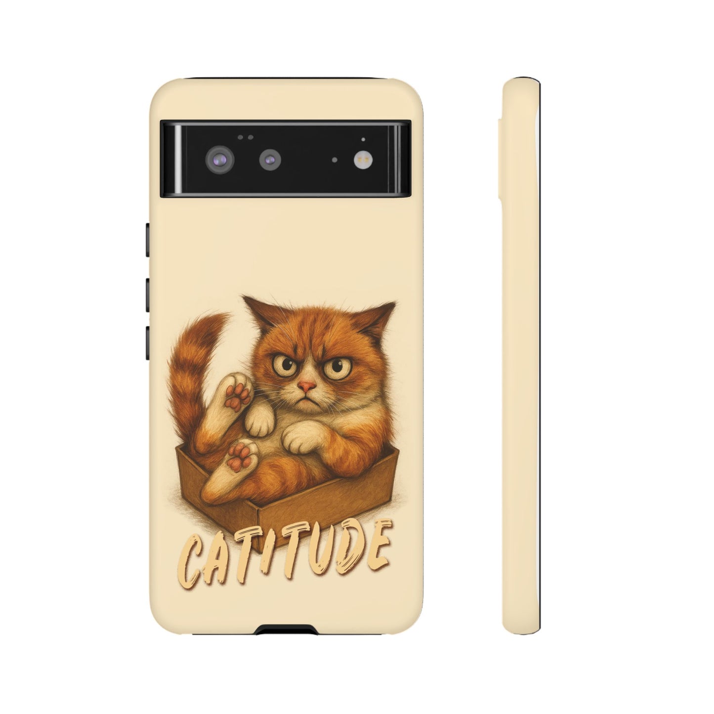 Grumpy Ginger Cat Phone Case CATITUDE in a Box