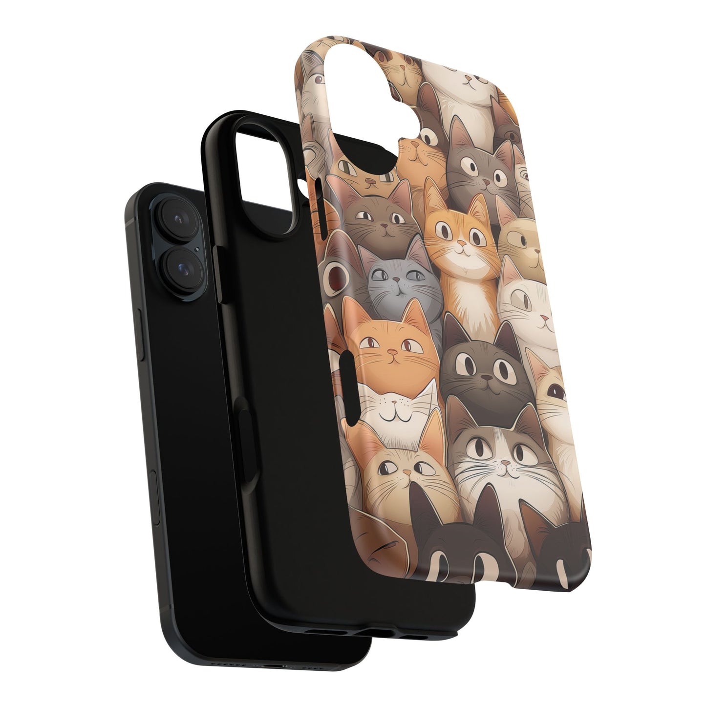Feline Harmony - A Tapestry of Cats - Phone Case