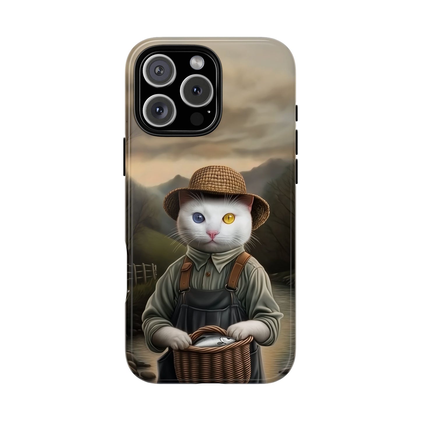 Custom Cat Portraiture Phone Case Vintage Character