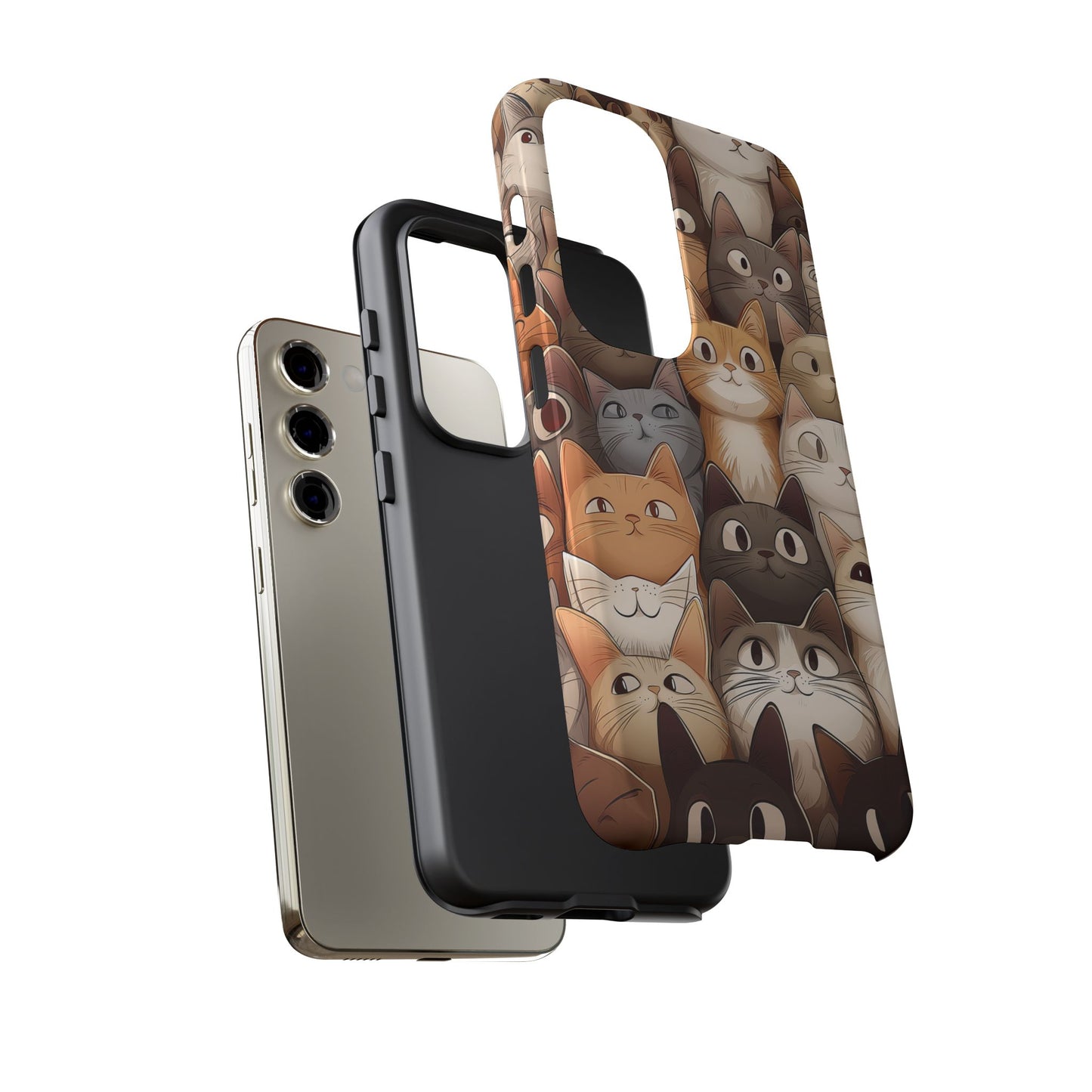 Feline Harmony - A Tapestry of Cats - Phone Case