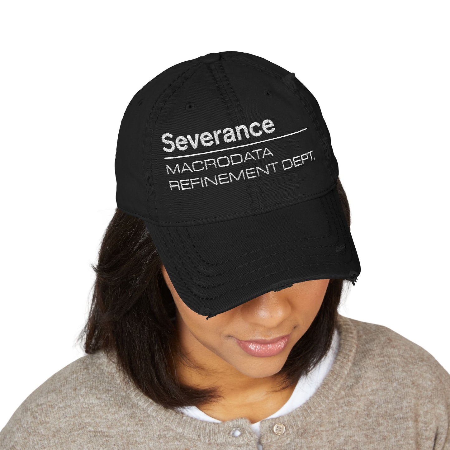 Embroidered Distressed Hat - SEVERANCE TV Series Cap Apple TV Show Vintage Baseball Hat