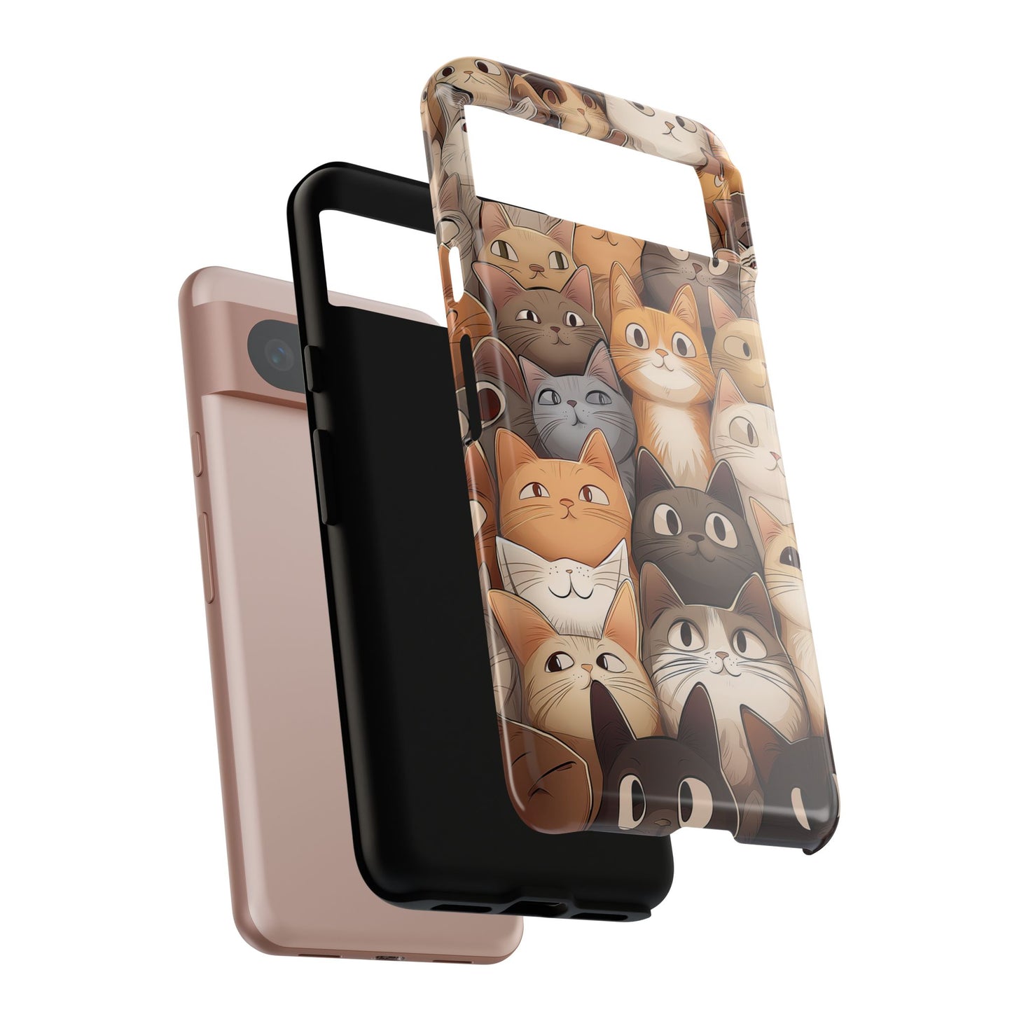 Feline Harmony - A Tapestry of Cats - Phone Case