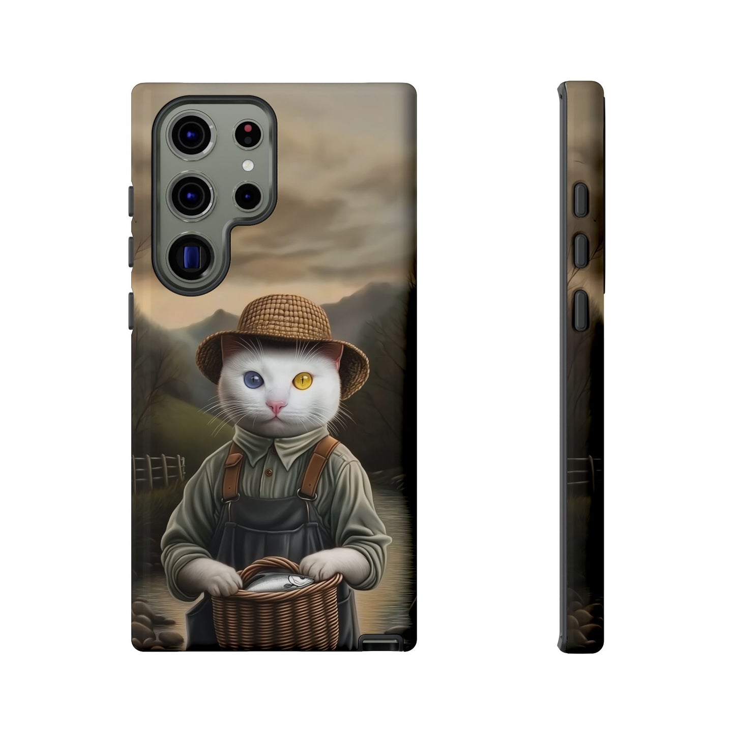 Custom Cat Portraiture Phone Case Vintage Character