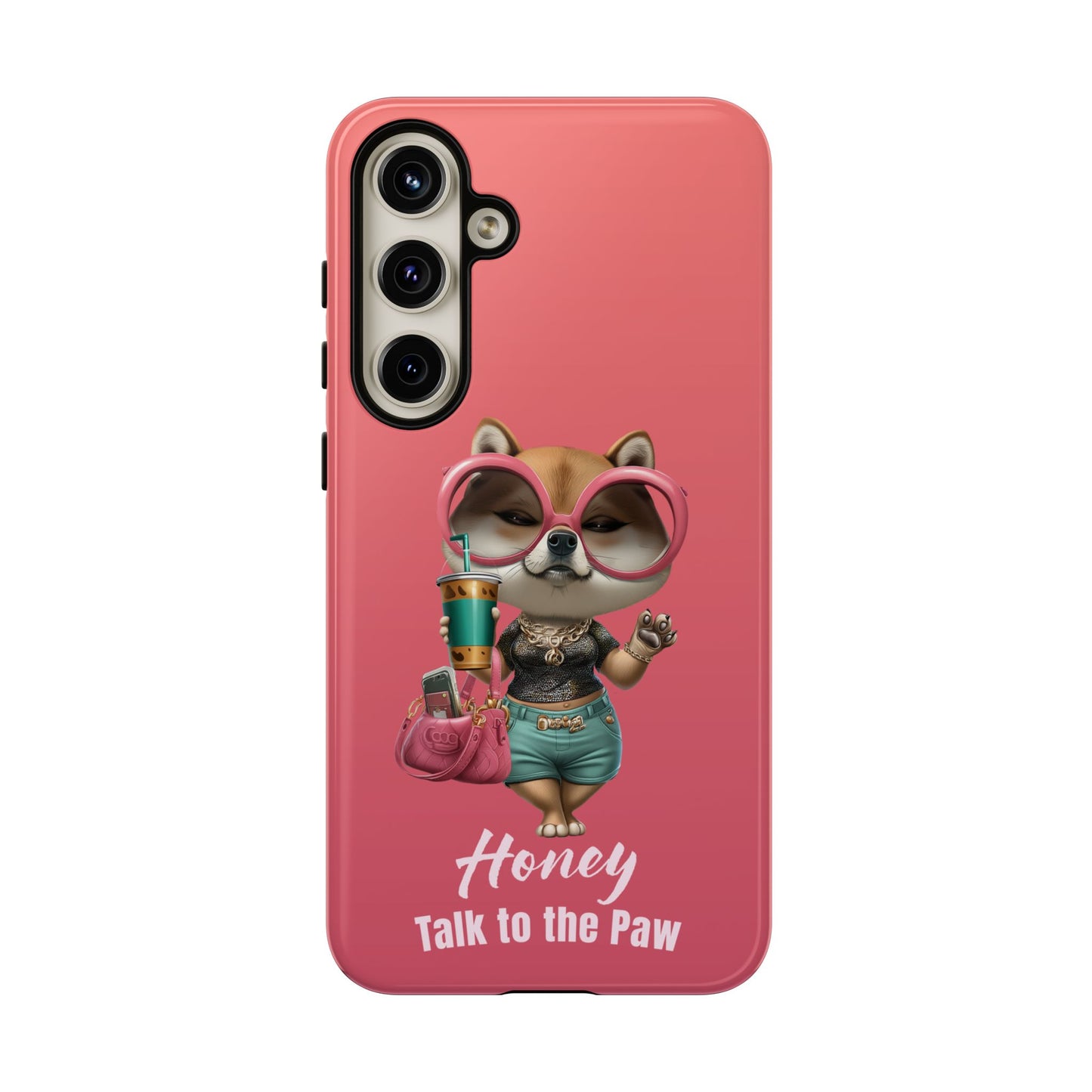 Honey Talk to the Paw Shiba Inu Phone Case Glam Dog Attitude Design