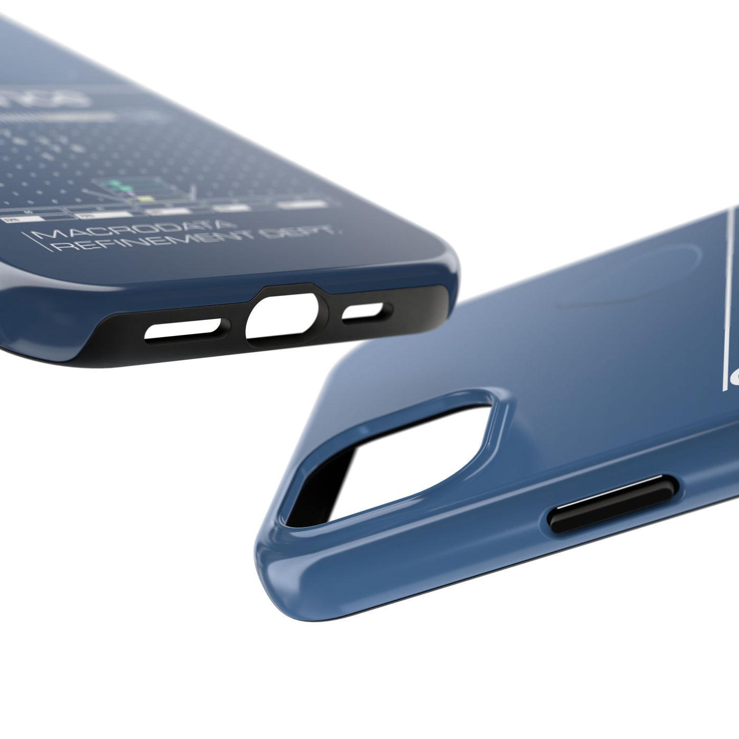Severance Inspired Phone Case Cold Harbor Corporate Blue Design