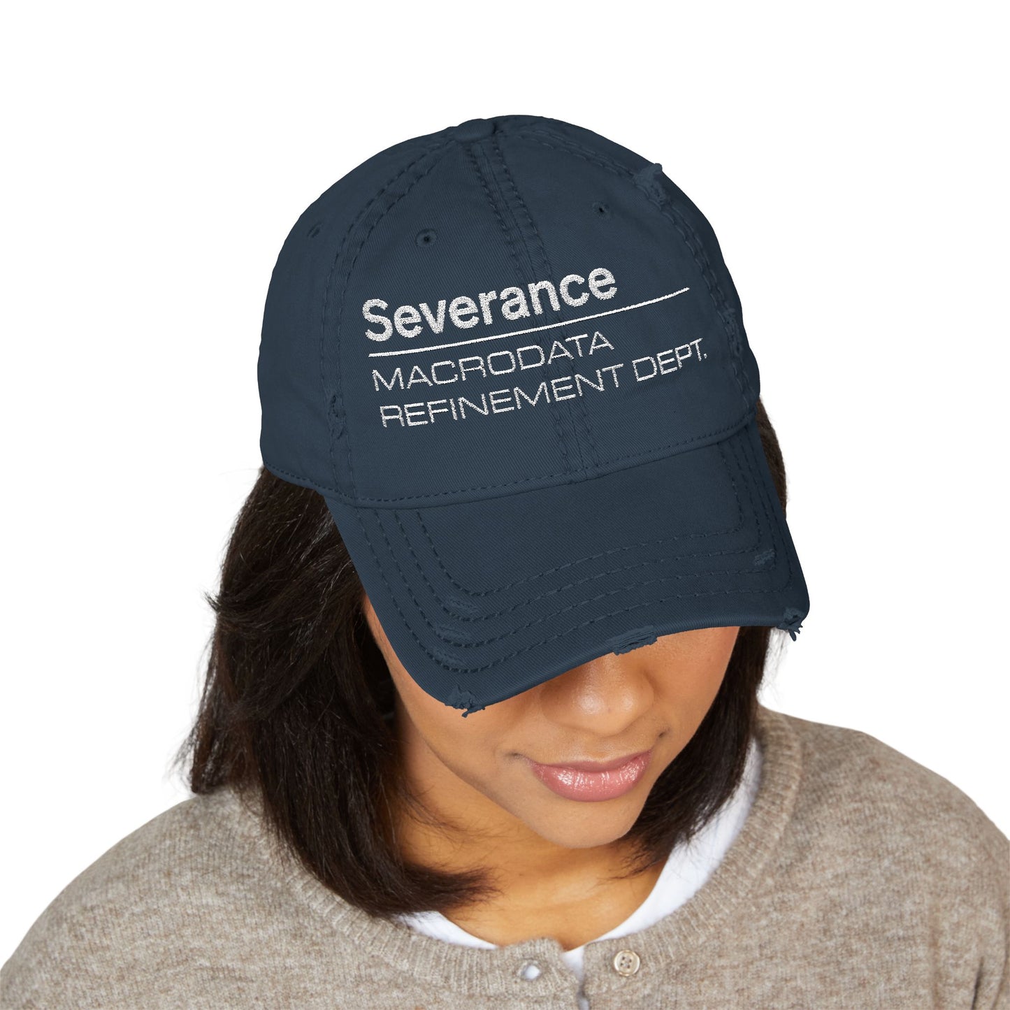 Embroidered Distressed Hat - SEVERANCE TV Series Cap Apple TV Show Vintage Baseball Hat