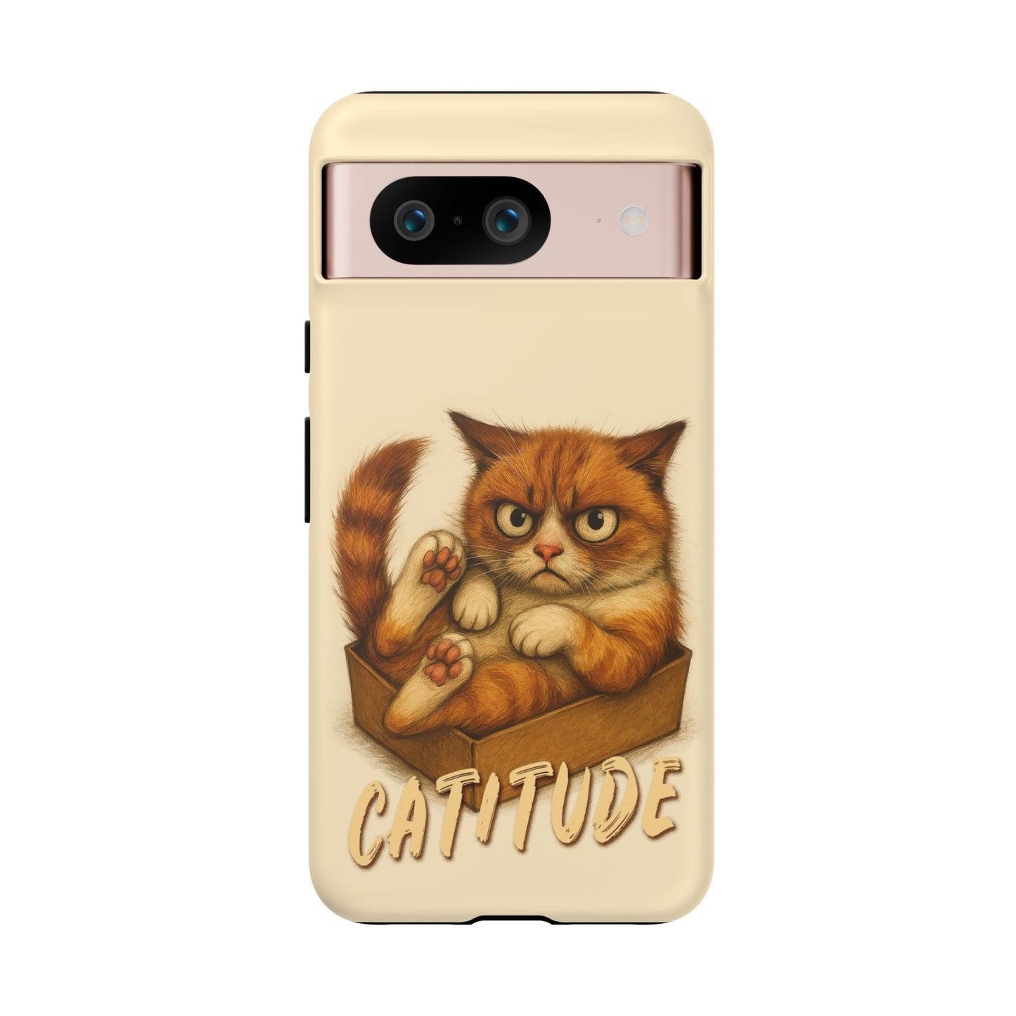 Grumpy Ginger Cat Phone Case CATITUDE in a Box