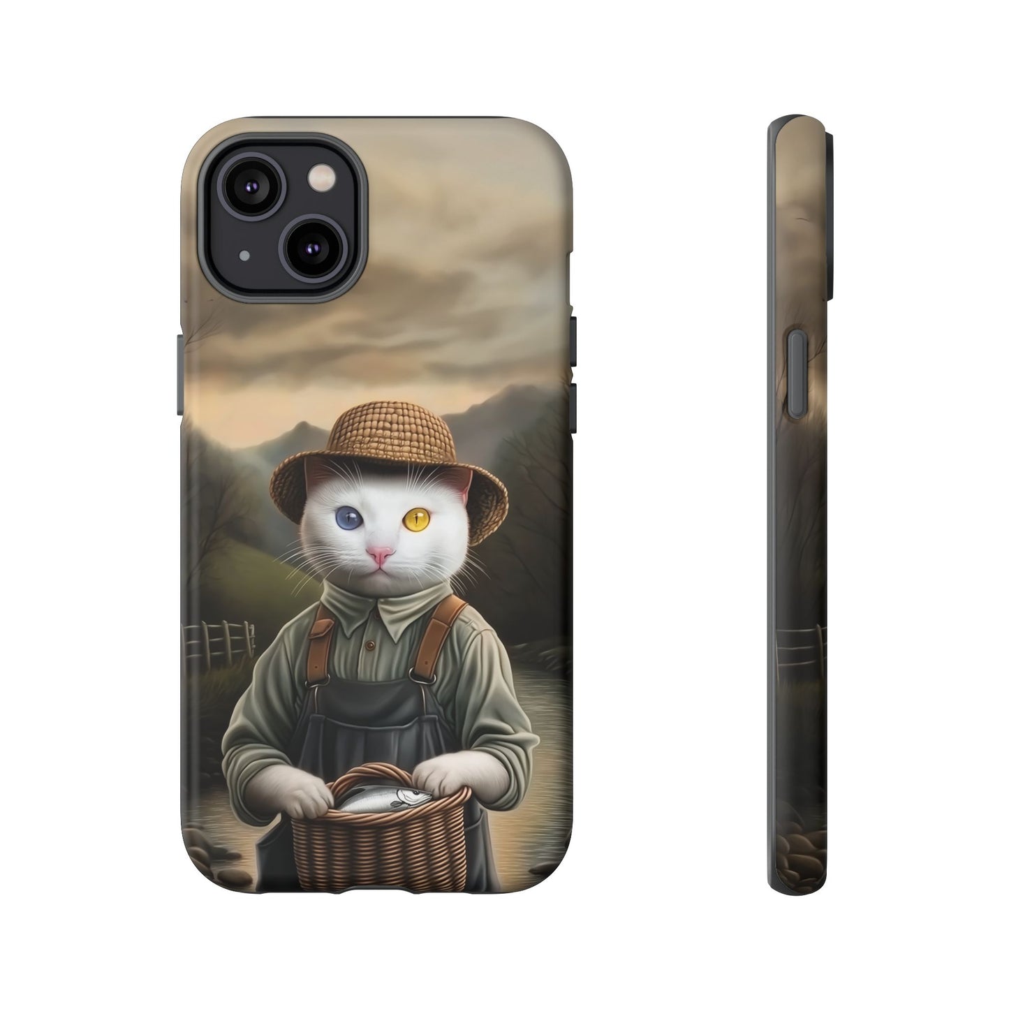 Custom Cat Portraiture Phone Case Vintage Character