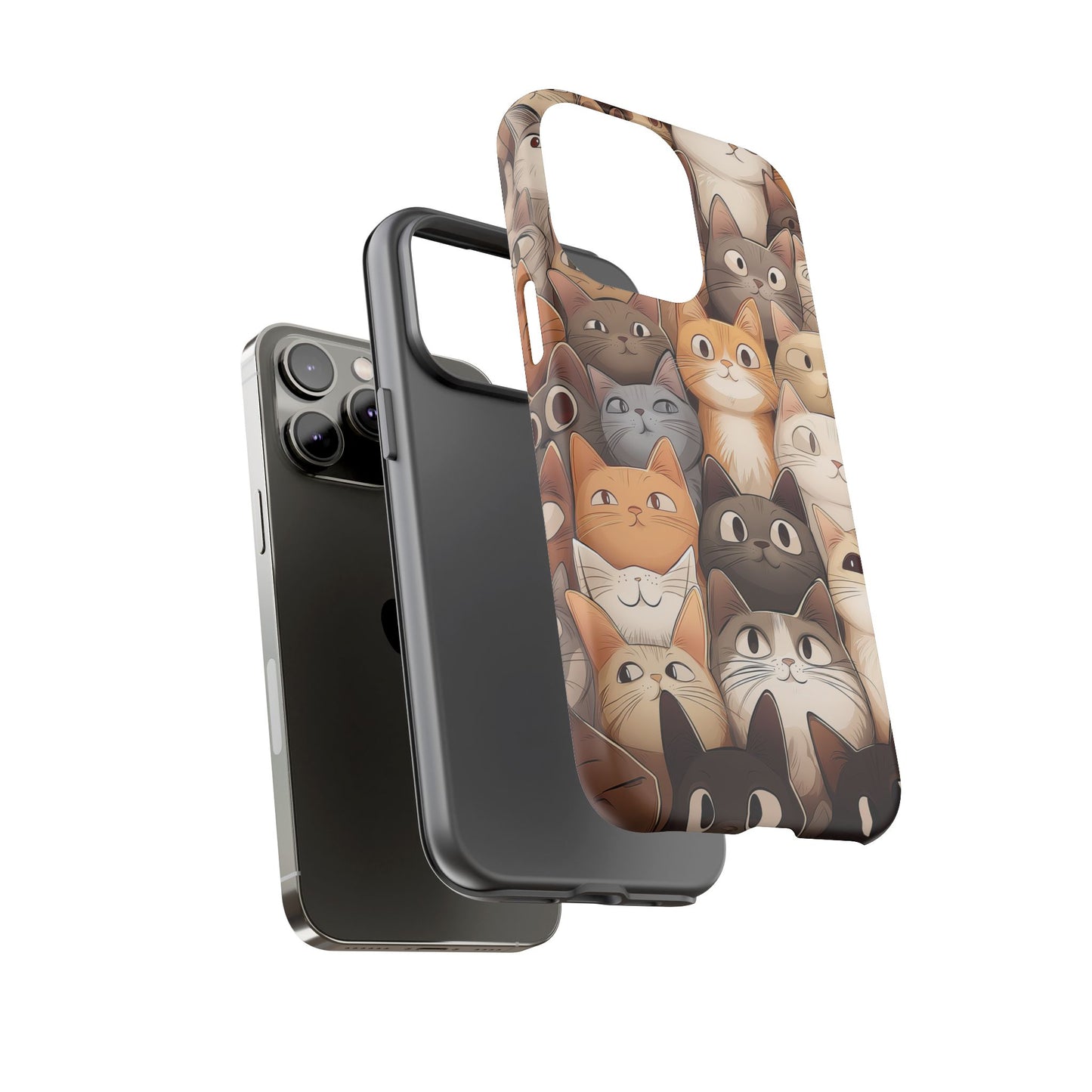 Feline Harmony - A Tapestry of Cats - Phone Case