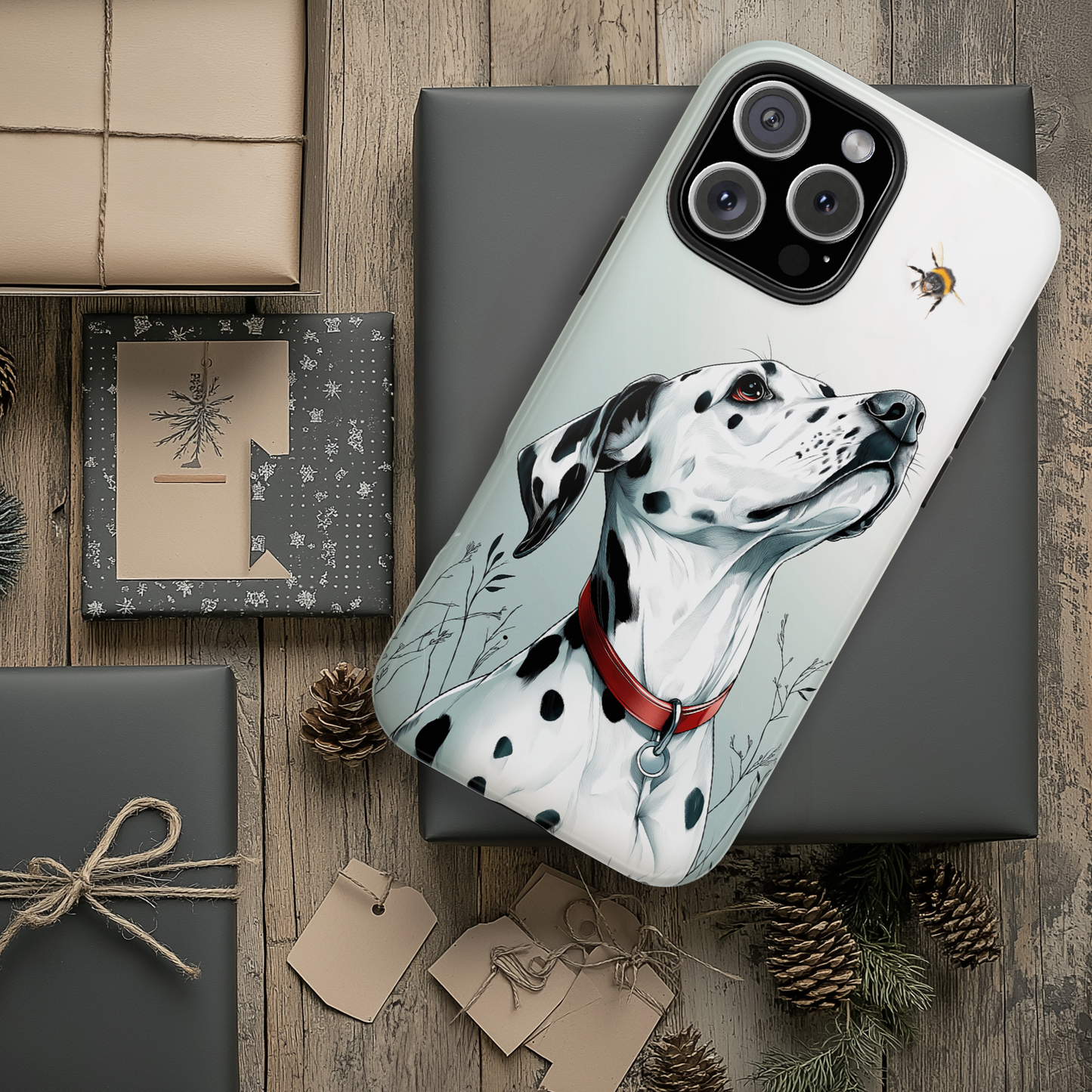 Dalmatian and the Bee Nature-Inspired Phone Case
