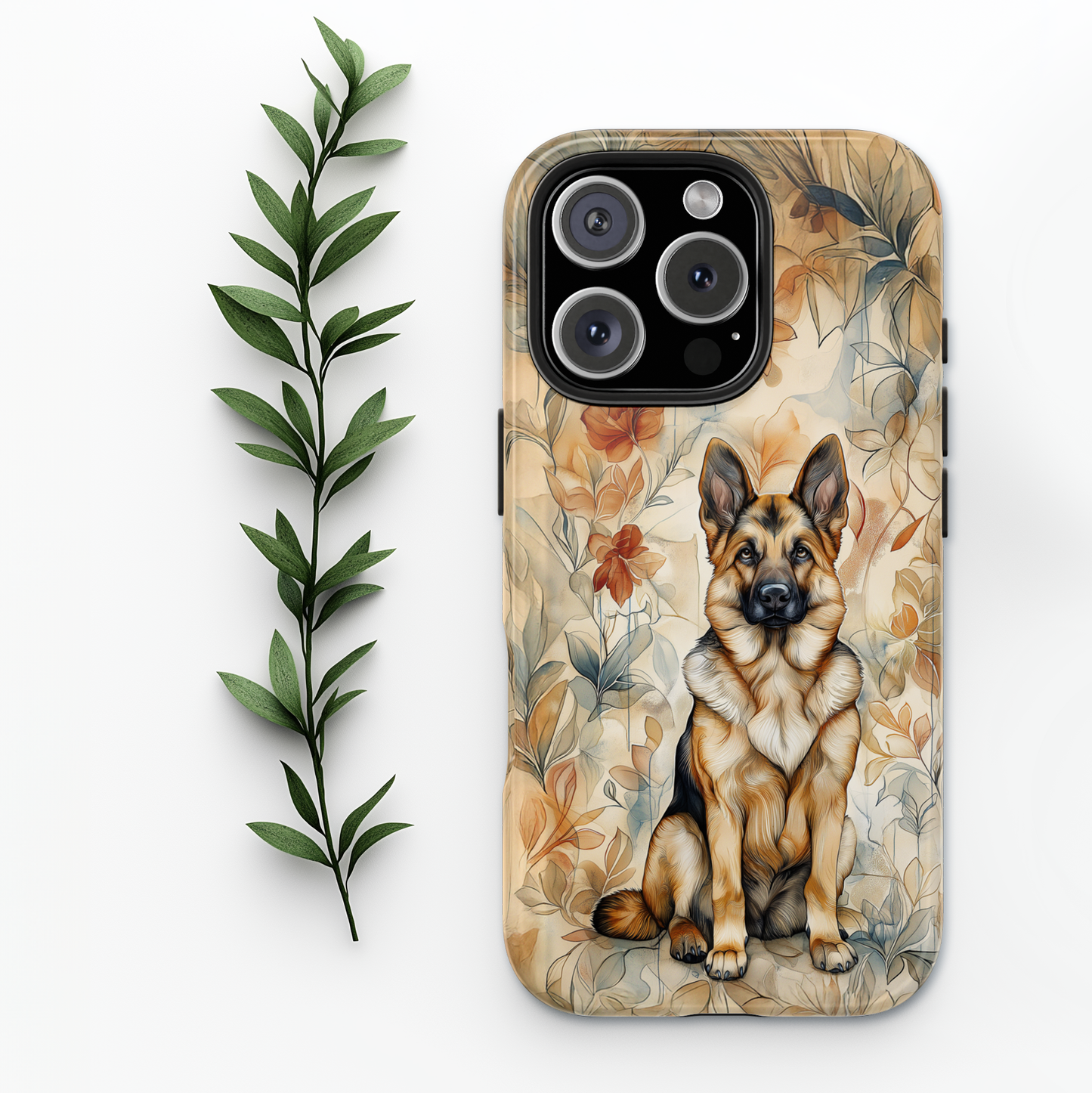 German Shepherd Watercolor Design