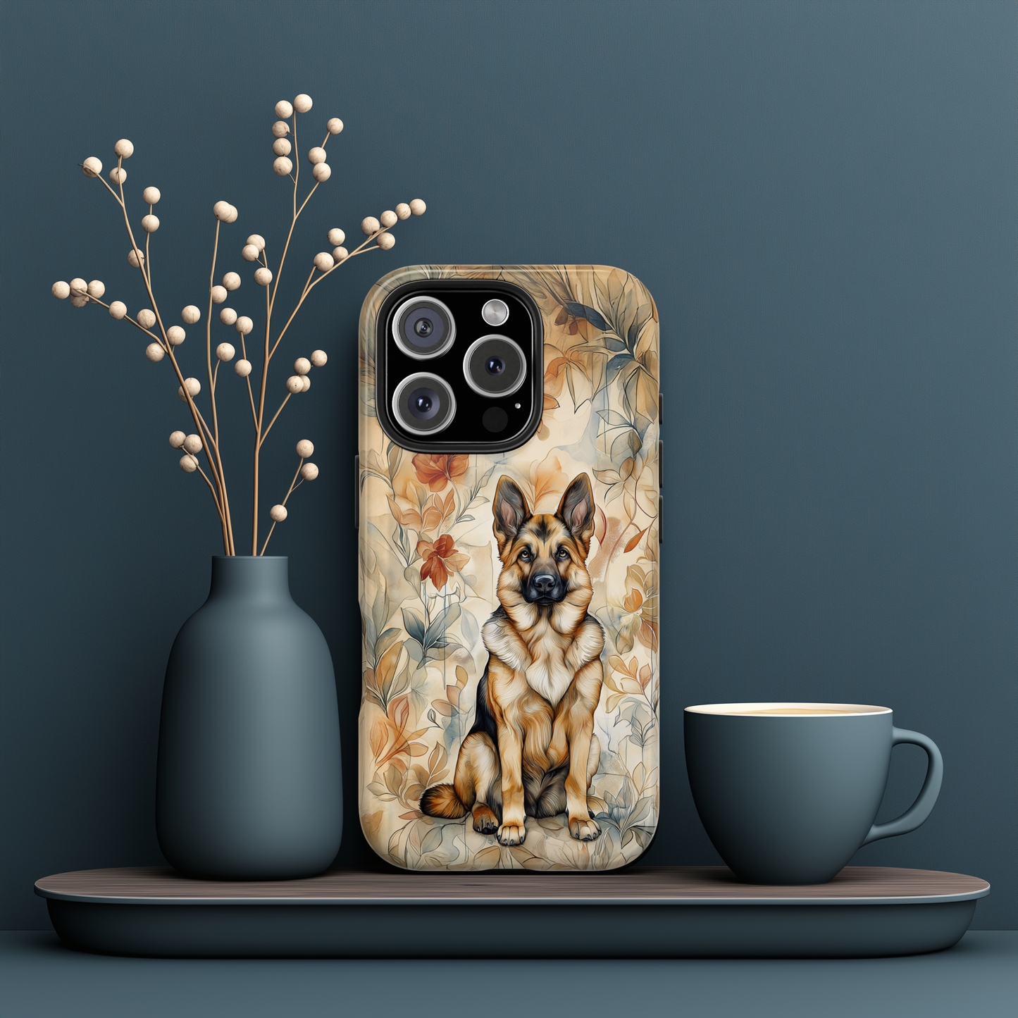 German Shepherd Watercolor Design