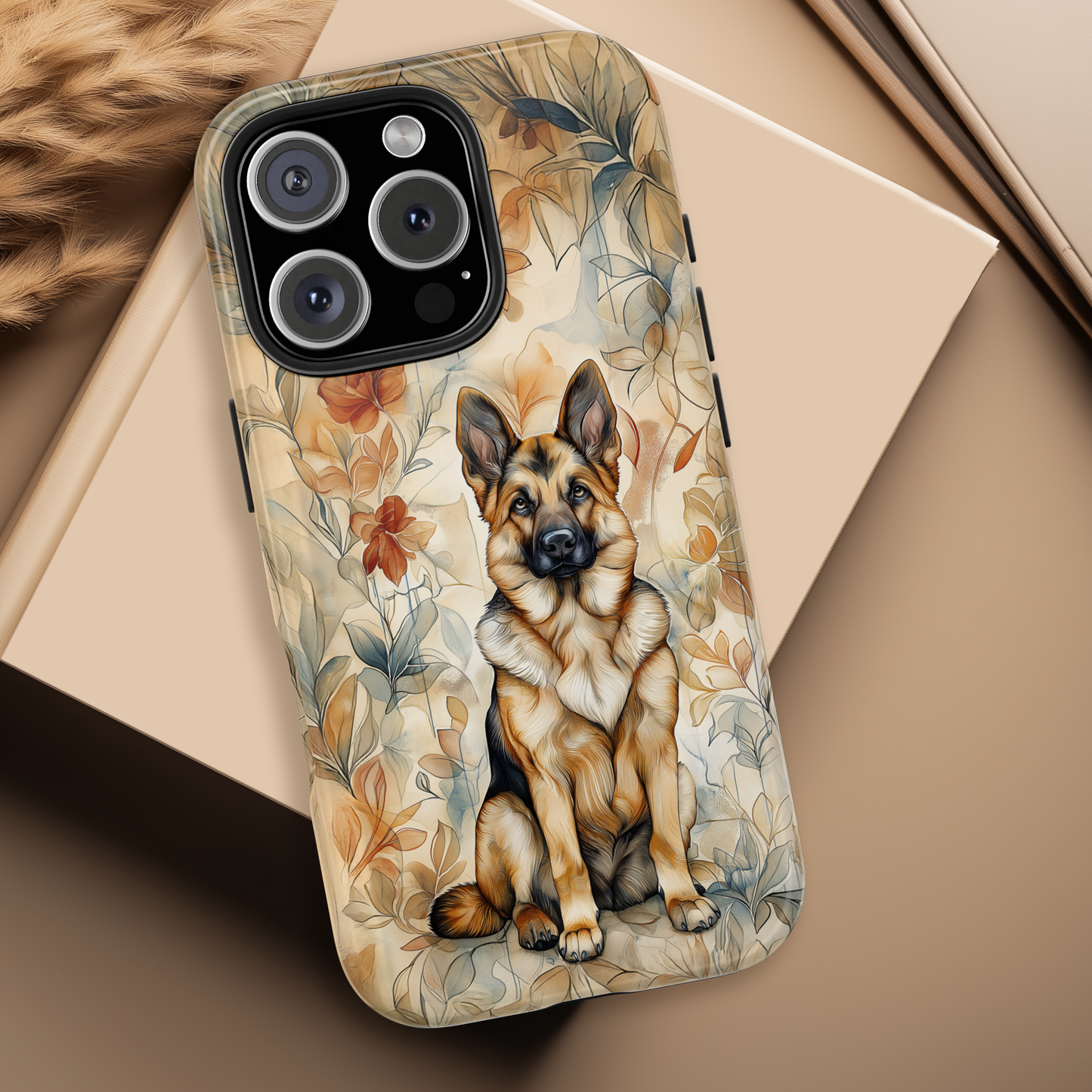 German Shepherd Watercolor Design