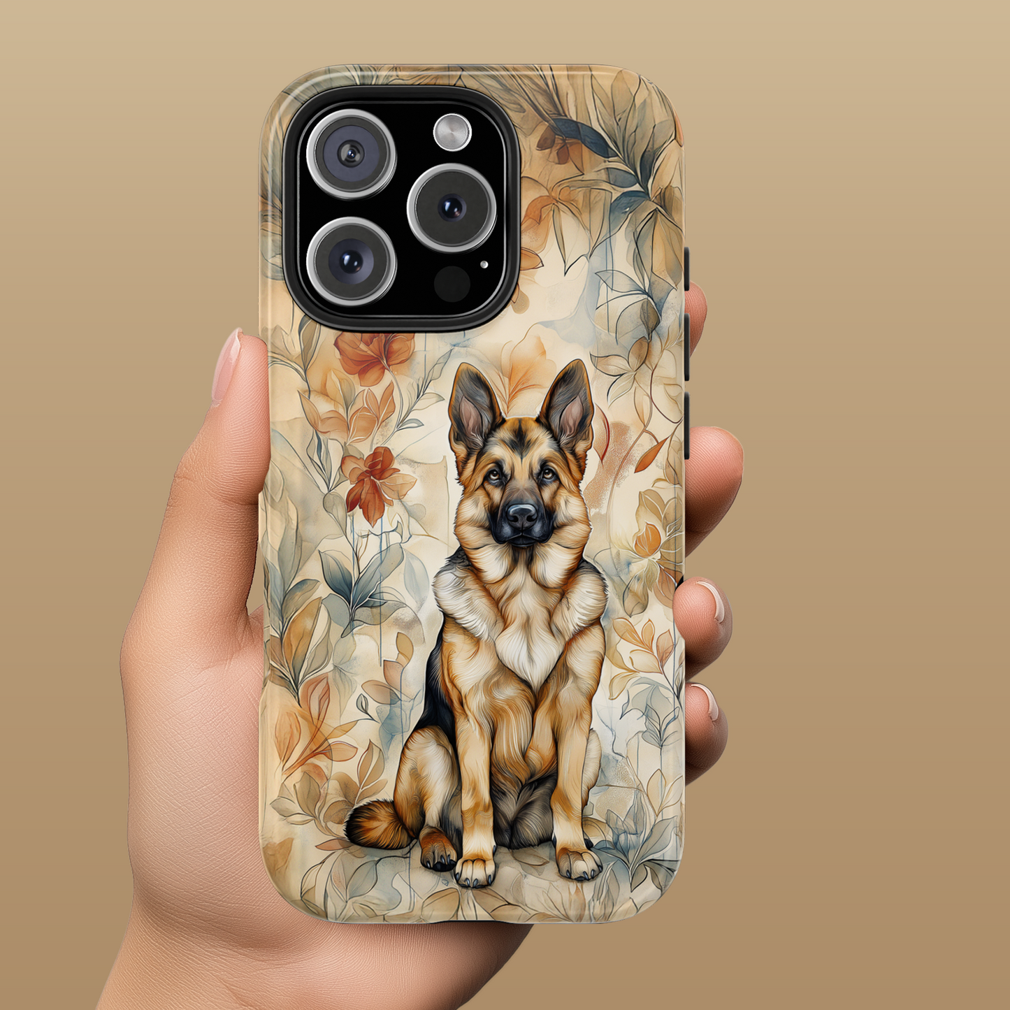 German Shepherd Watercolor Design