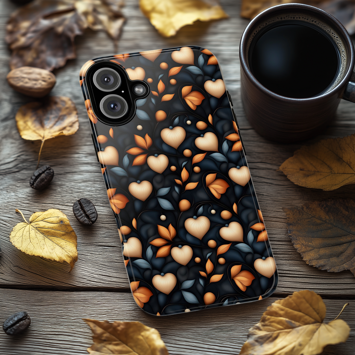 Heart and Leaves Pattern, Anna Dittmann Style