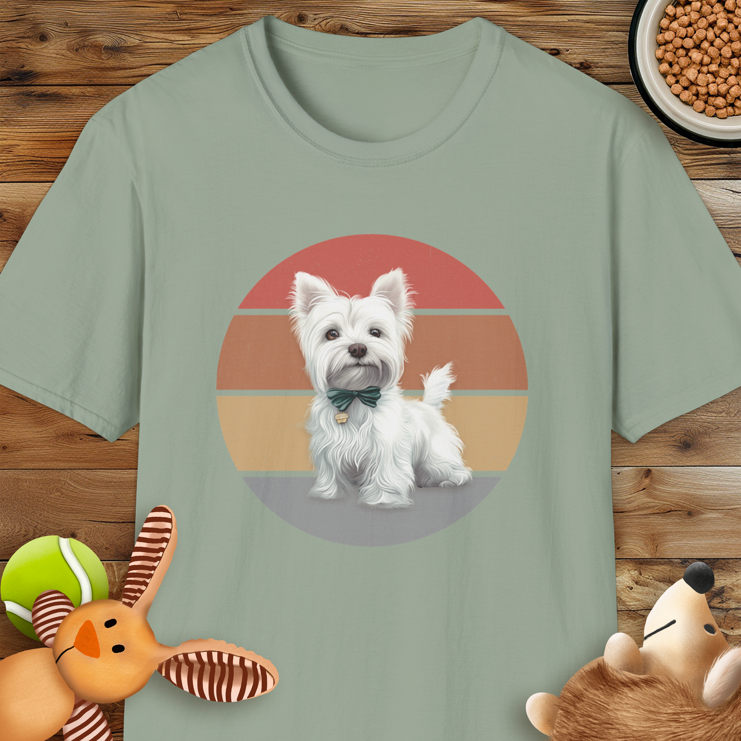Westie Bow Tie T-Shirt, Retro