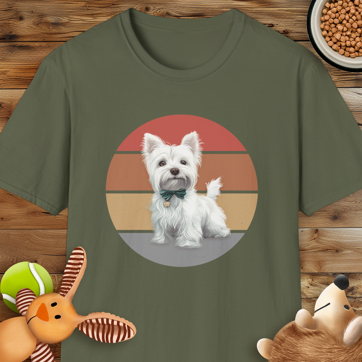 Westie Bow Tie T-Shirt, Retro