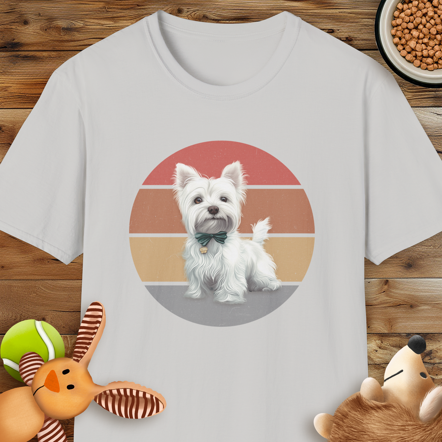 Westie Bow Tie T-Shirt, Retro