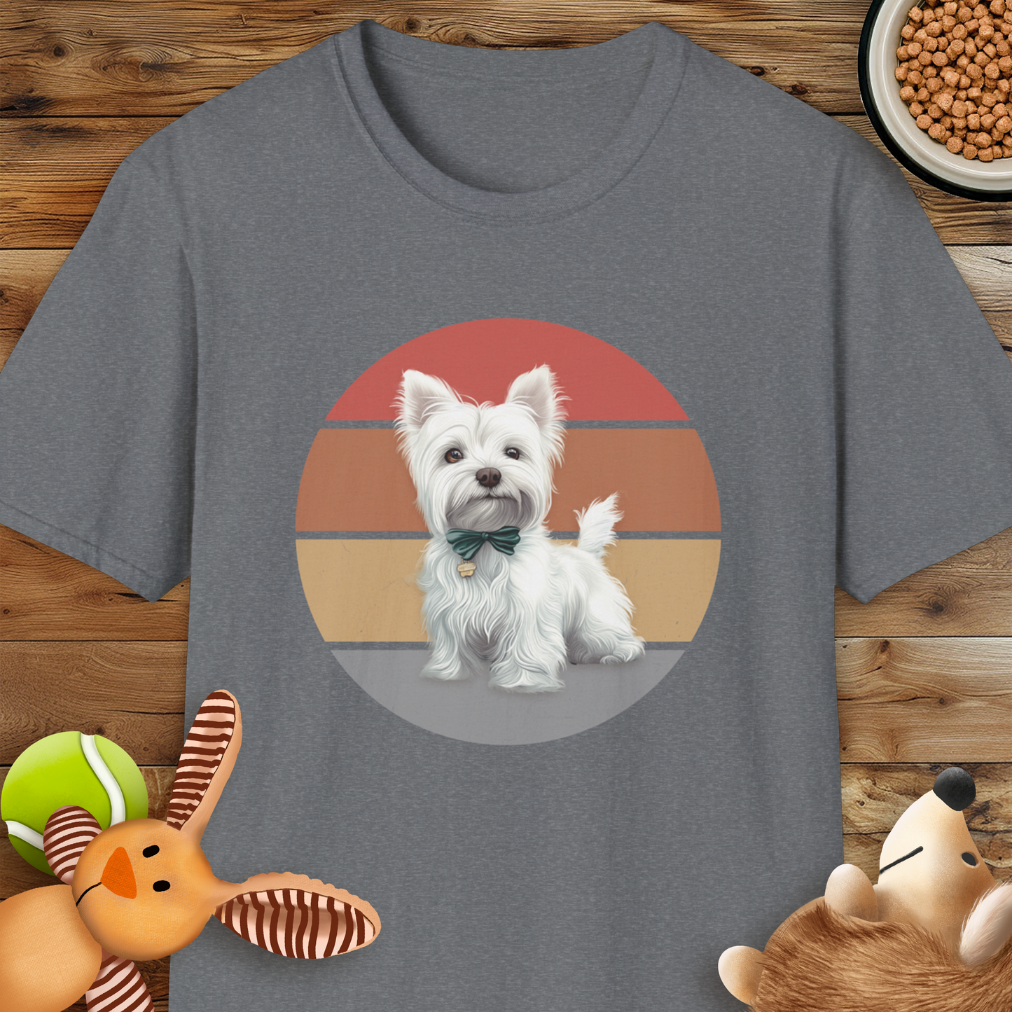 Westie Bow Tie T-Shirt, Retro
