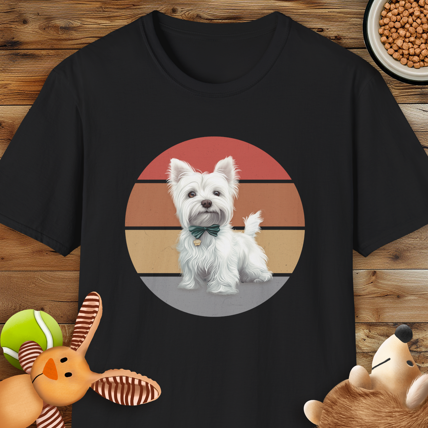 Westie Bow Tie T-Shirt, Retro