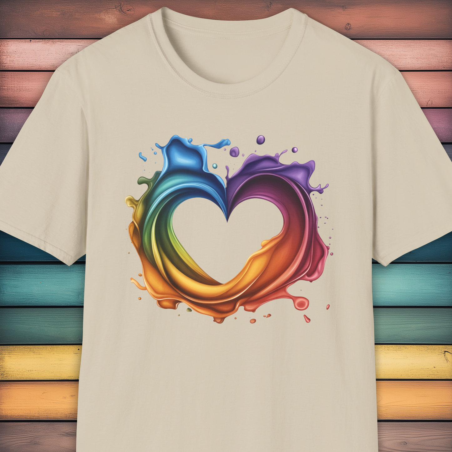 Rainbow Heart Splash PRIDE T-Shirt.