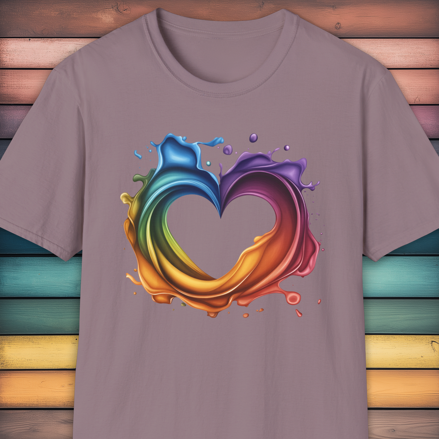 Rainbow Heart Splash PRIDE T-Shirt.