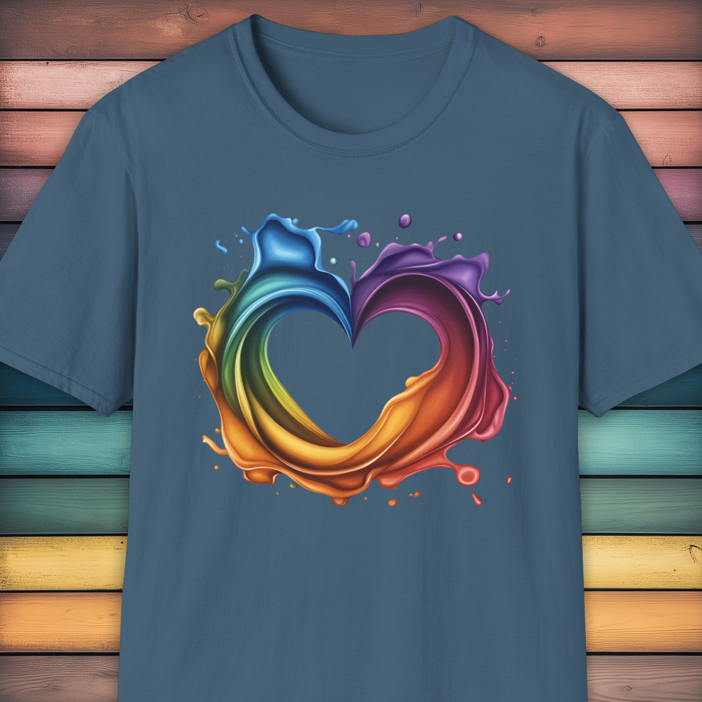 Rainbow Heart Splash PRIDE T-Shirt.