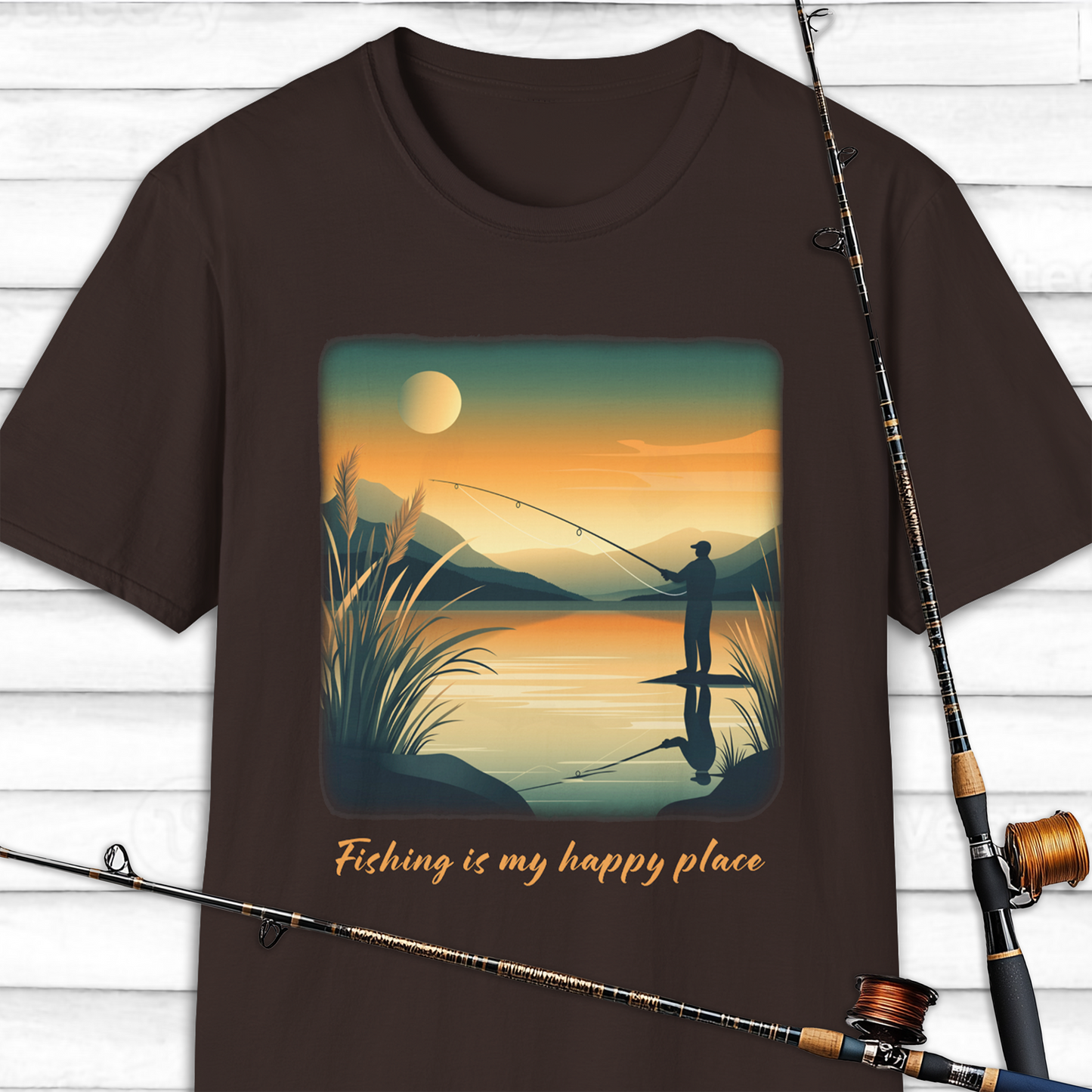 Fishing is my happy place T Shirt