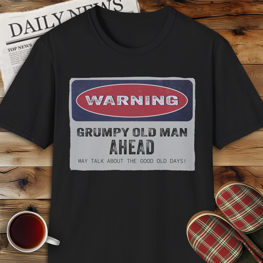 Grumpy Old Man Warning Sign Unisex Softstyle T-Shirt