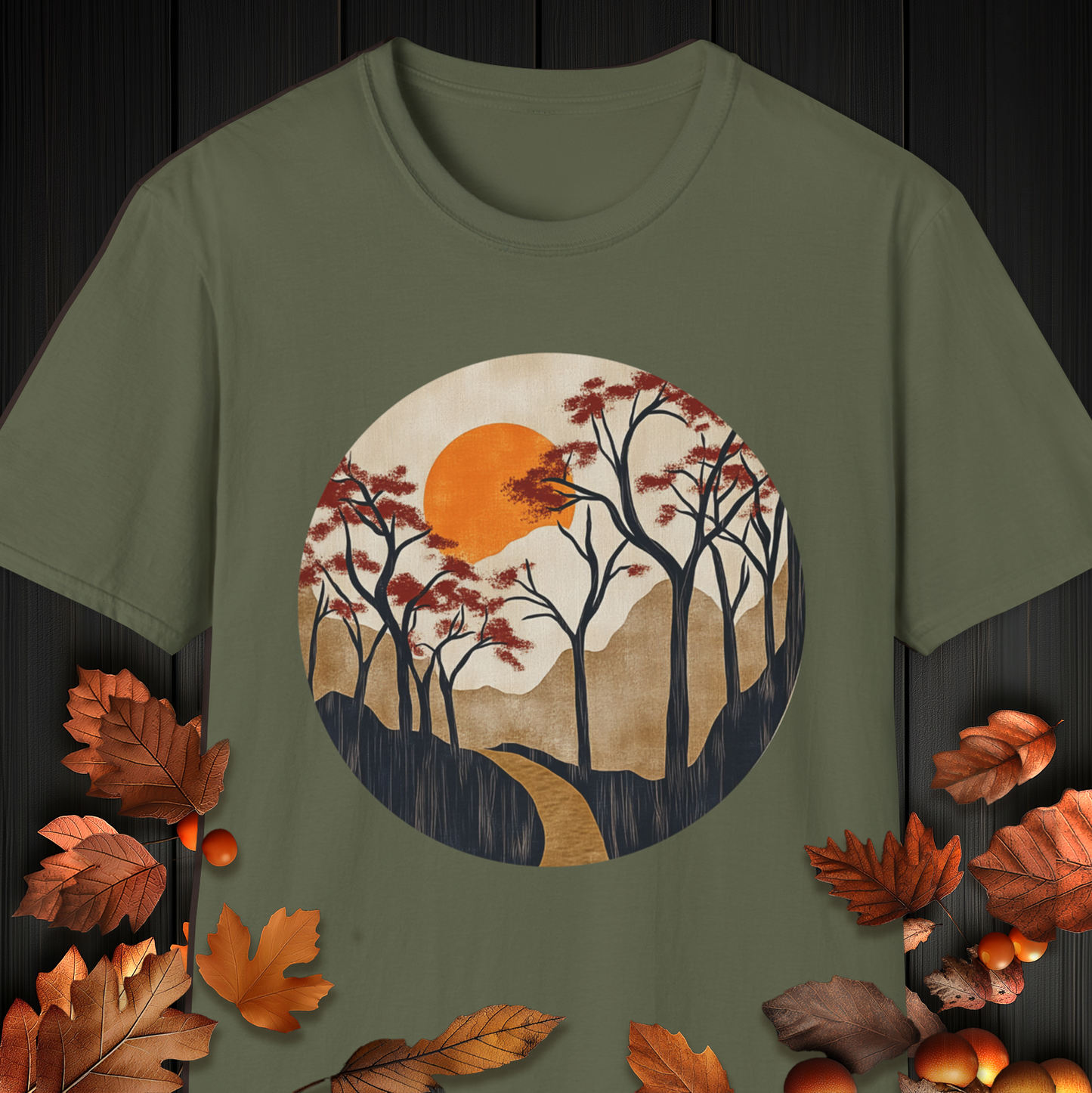 Pathway to the Setting Sun. Mountain Sunset Unisex Soft T-Shirt,