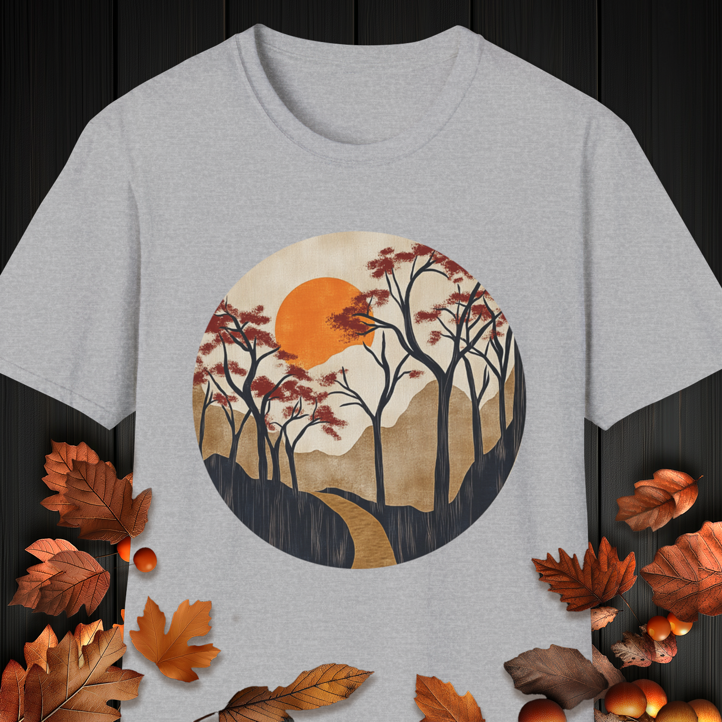 Pathway to the Setting Sun. Mountain Sunset Unisex Soft T-Shirt,