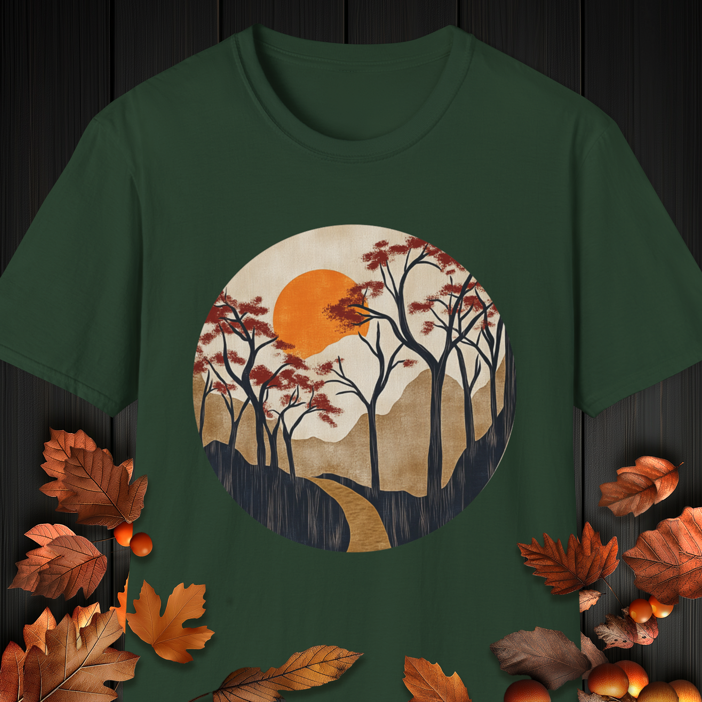 Pathway to the Setting Sun. Mountain Sunset Unisex Soft T-Shirt,