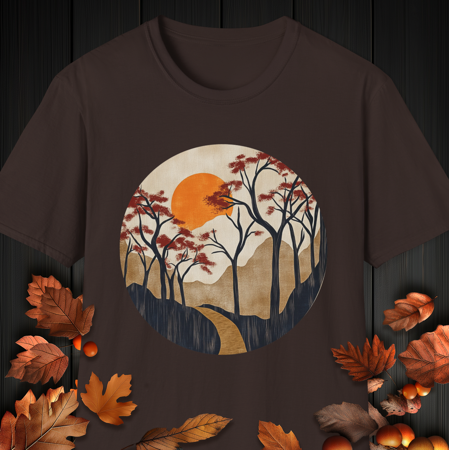 Pathway to the Setting Sun. Mountain Sunset Unisex Soft T-Shirt,