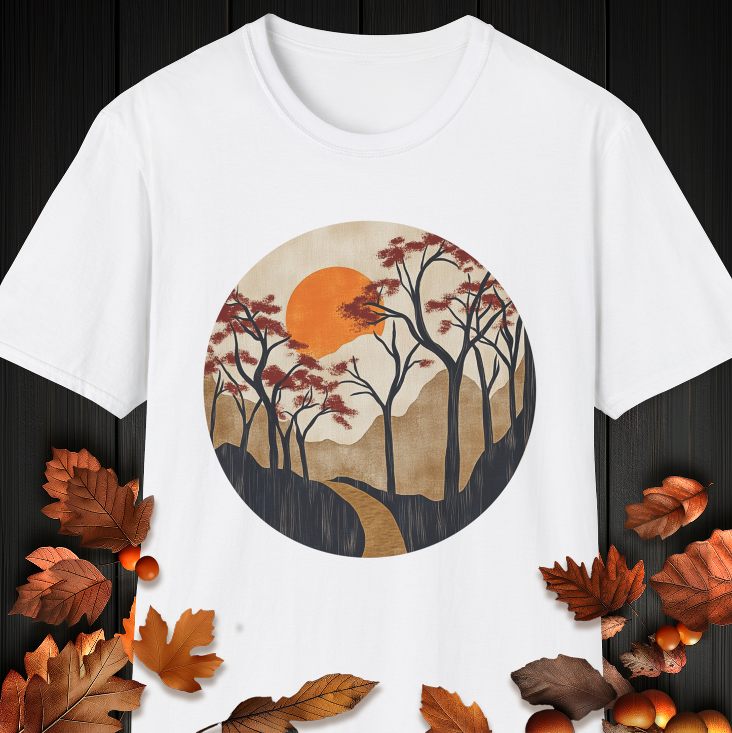 Pathway to the Setting Sun. Mountain Sunset Unisex Soft T-Shirt,