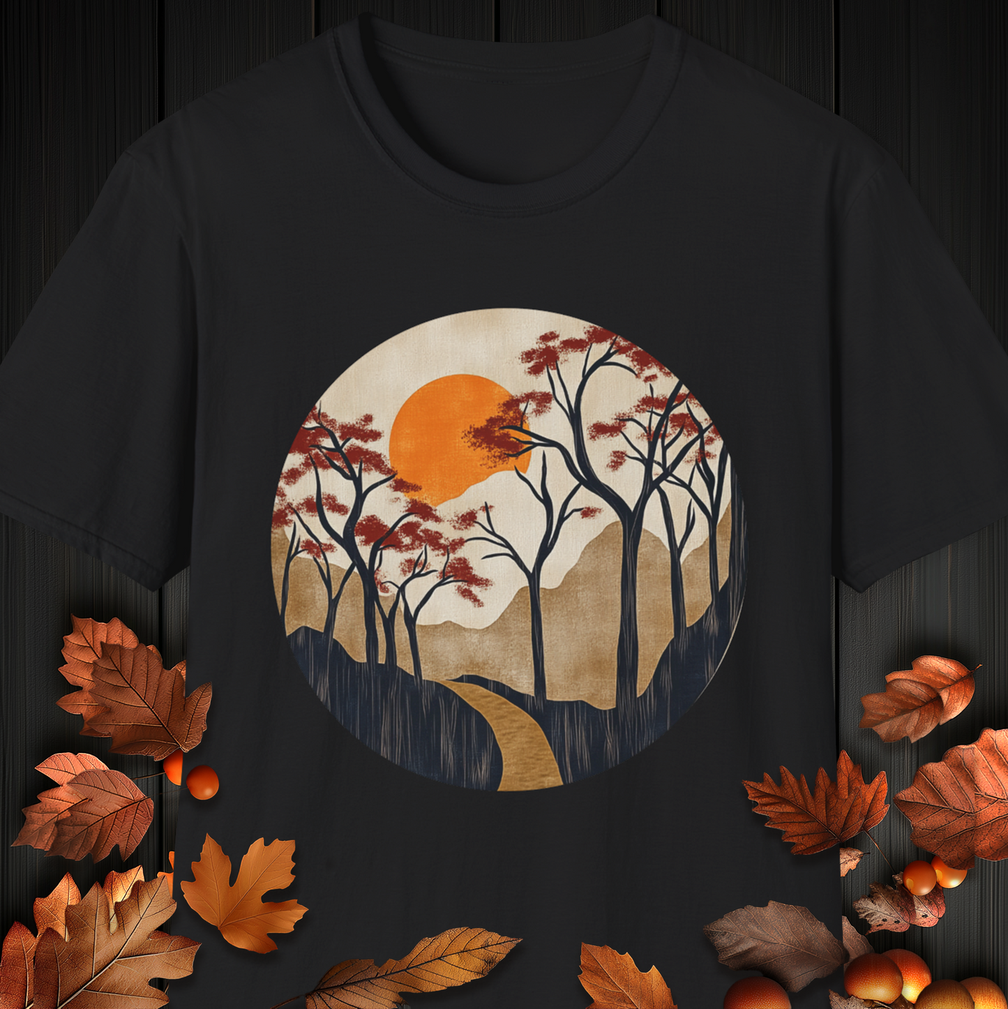 Pathway to the Setting Sun. Mountain Sunset Unisex Soft T-Shirt,