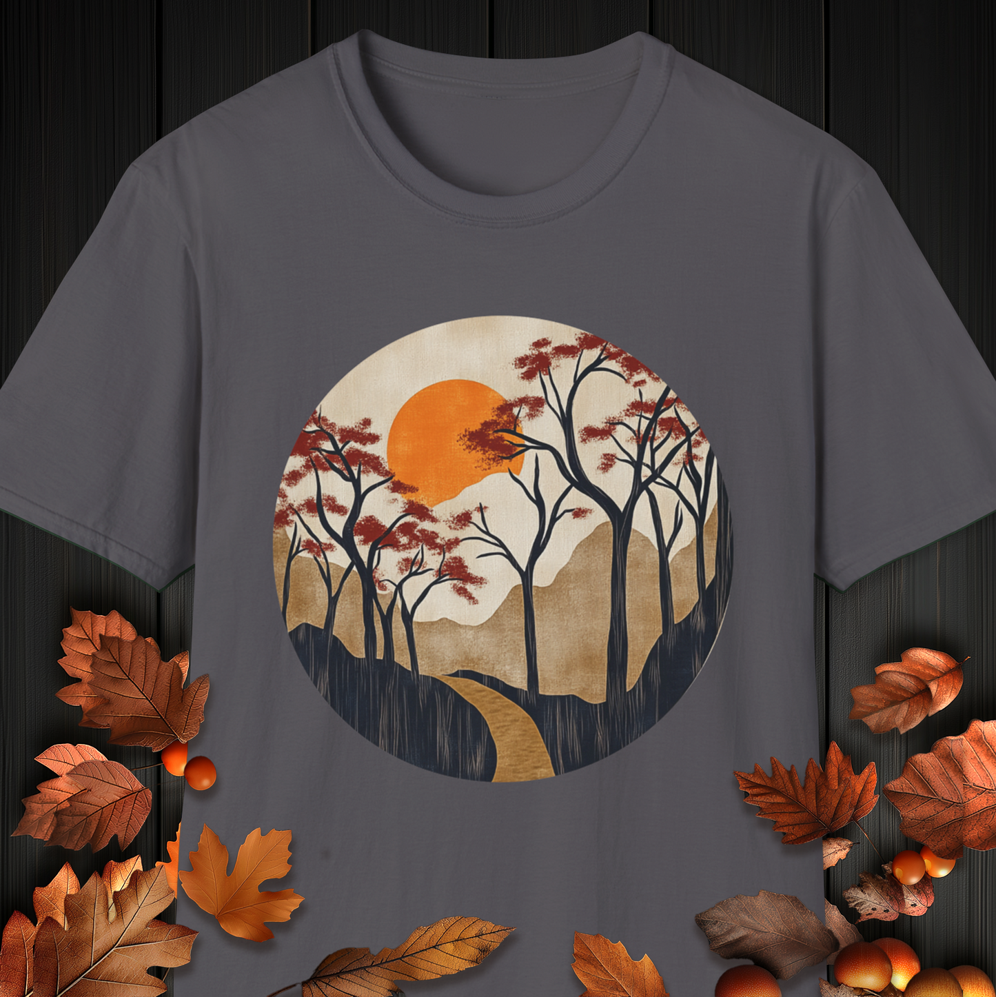 Pathway to the Setting Sun. Mountain Sunset Unisex Soft T-Shirt,